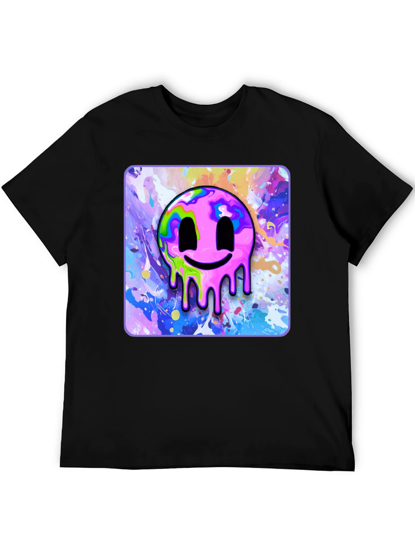 Melting Smiley Graphic Tee - Modern Art T-Shirt