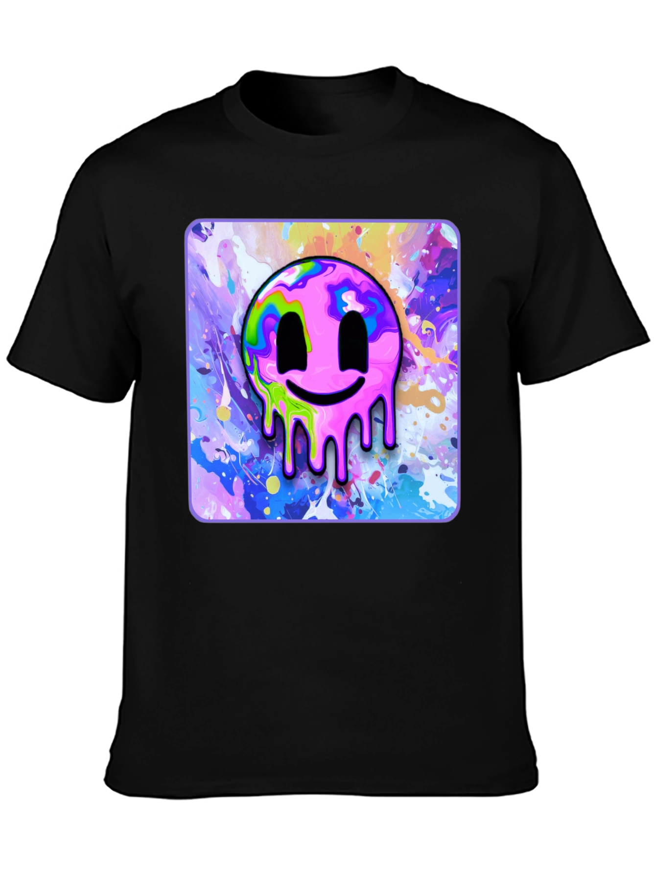 Melting Smiley Graphic Tee - Modern Art T-Shirt