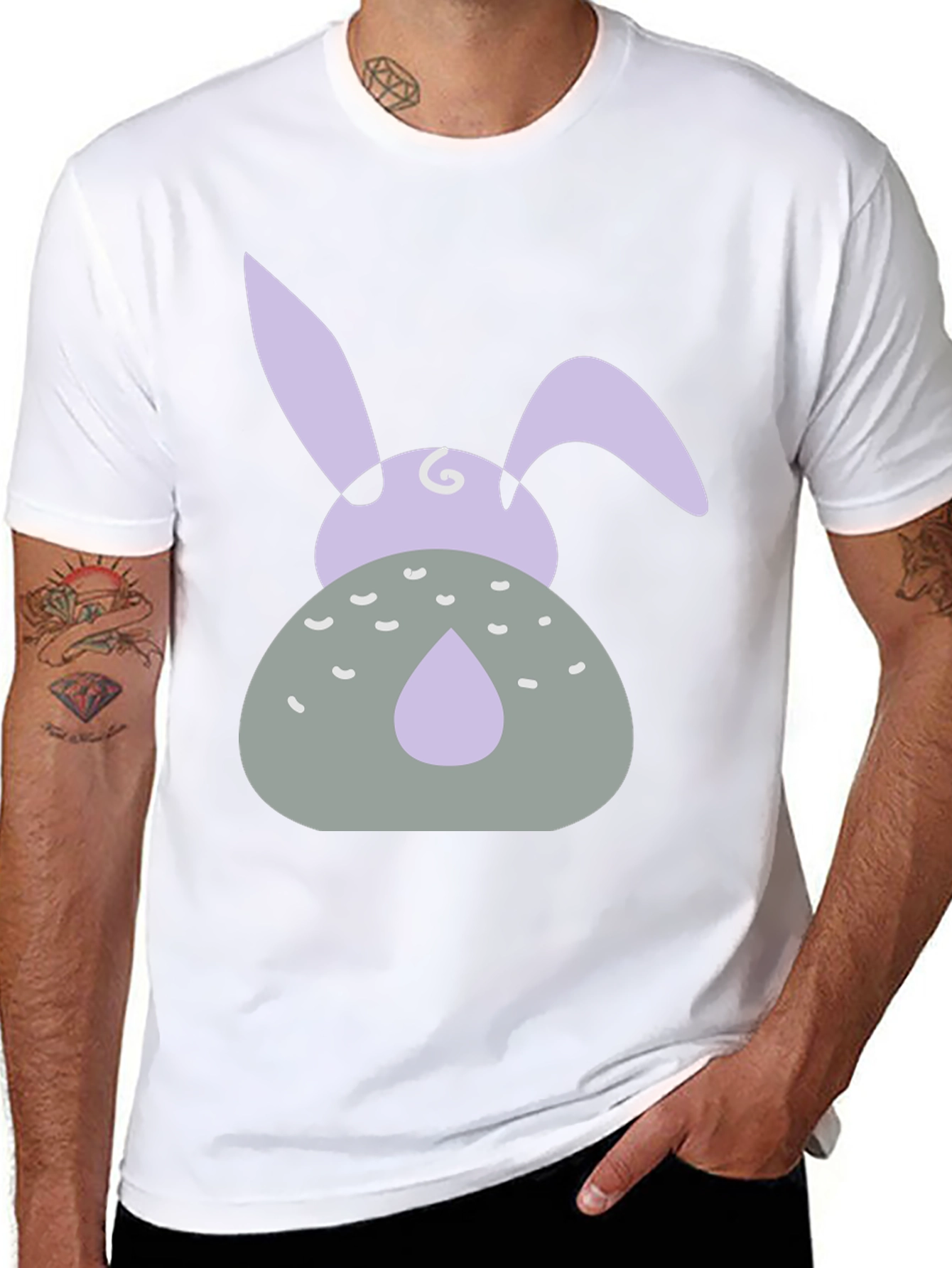 Easter Bunny Graphic Tee - Black