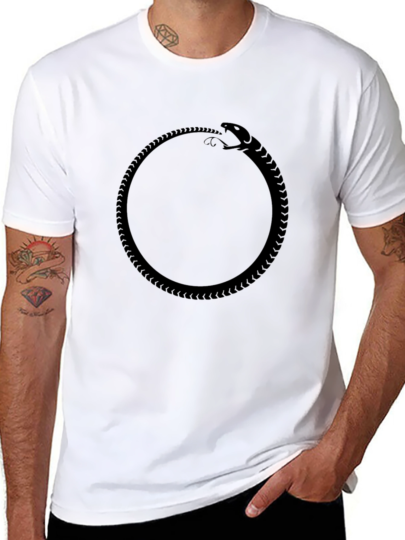 Ouroboros Black T-Shirt - Timeless Symbol