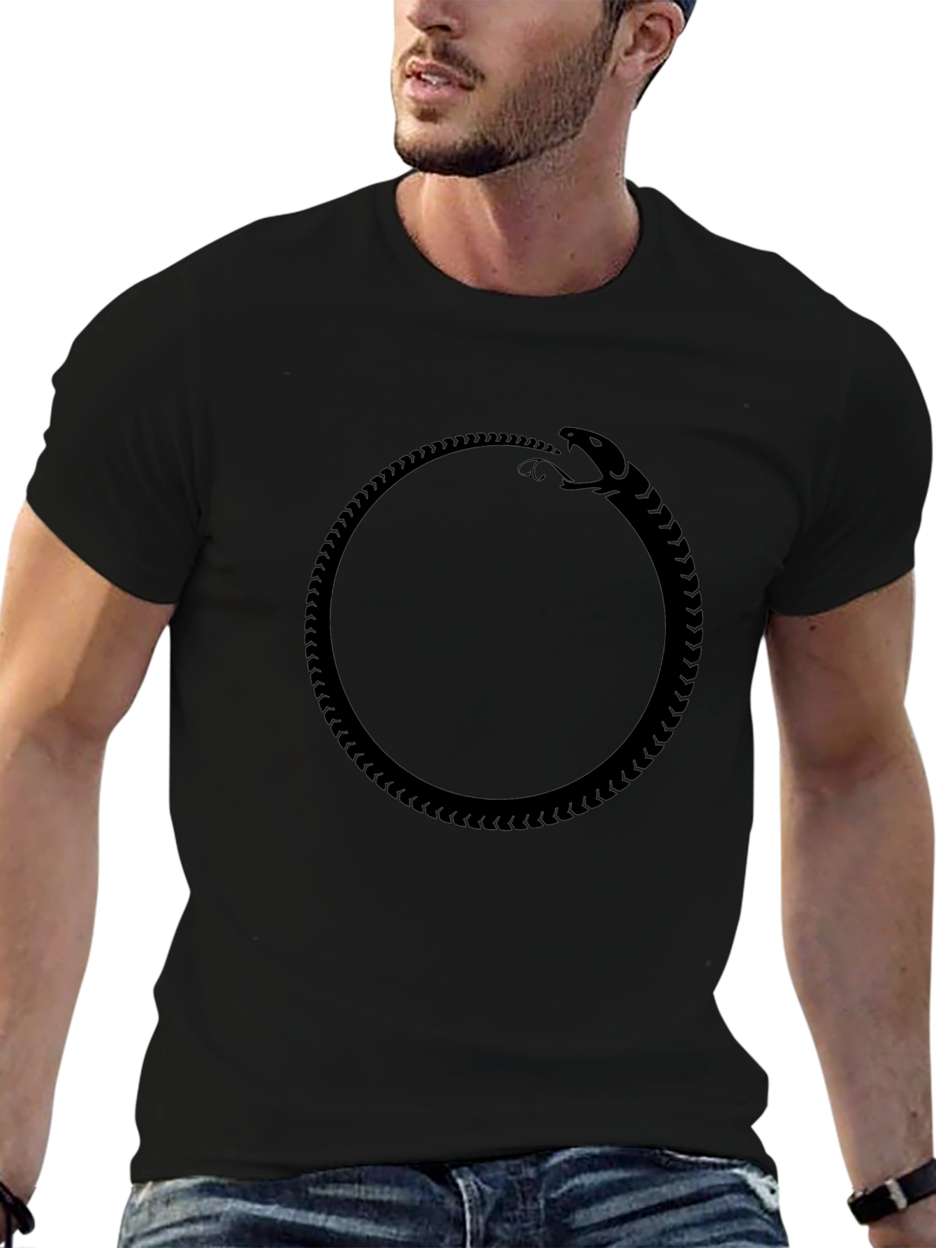 Ouroboros Black T-Shirt - Timeless Symbol