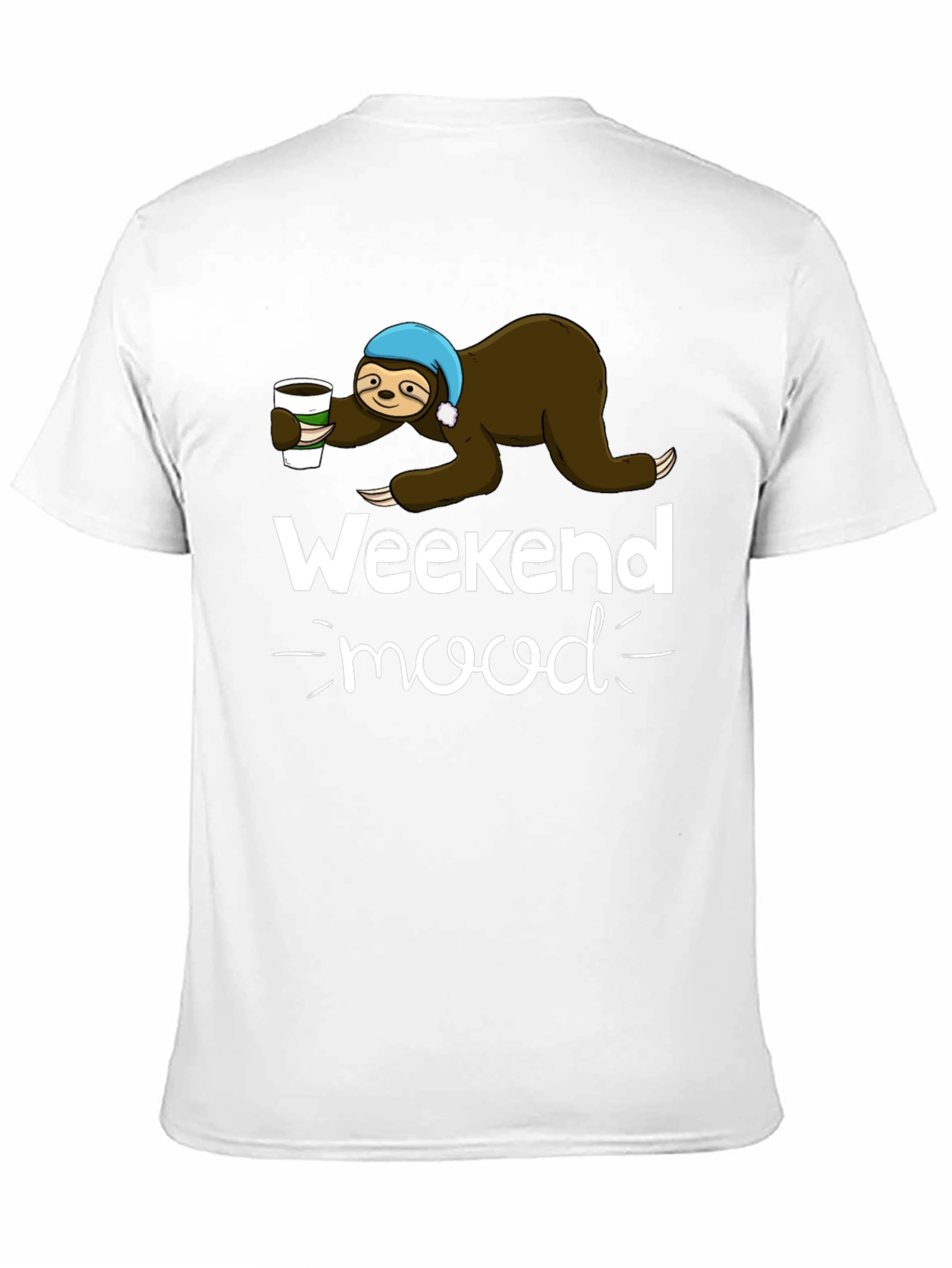 Weekend Mood Sloth Graphic Tee - Black