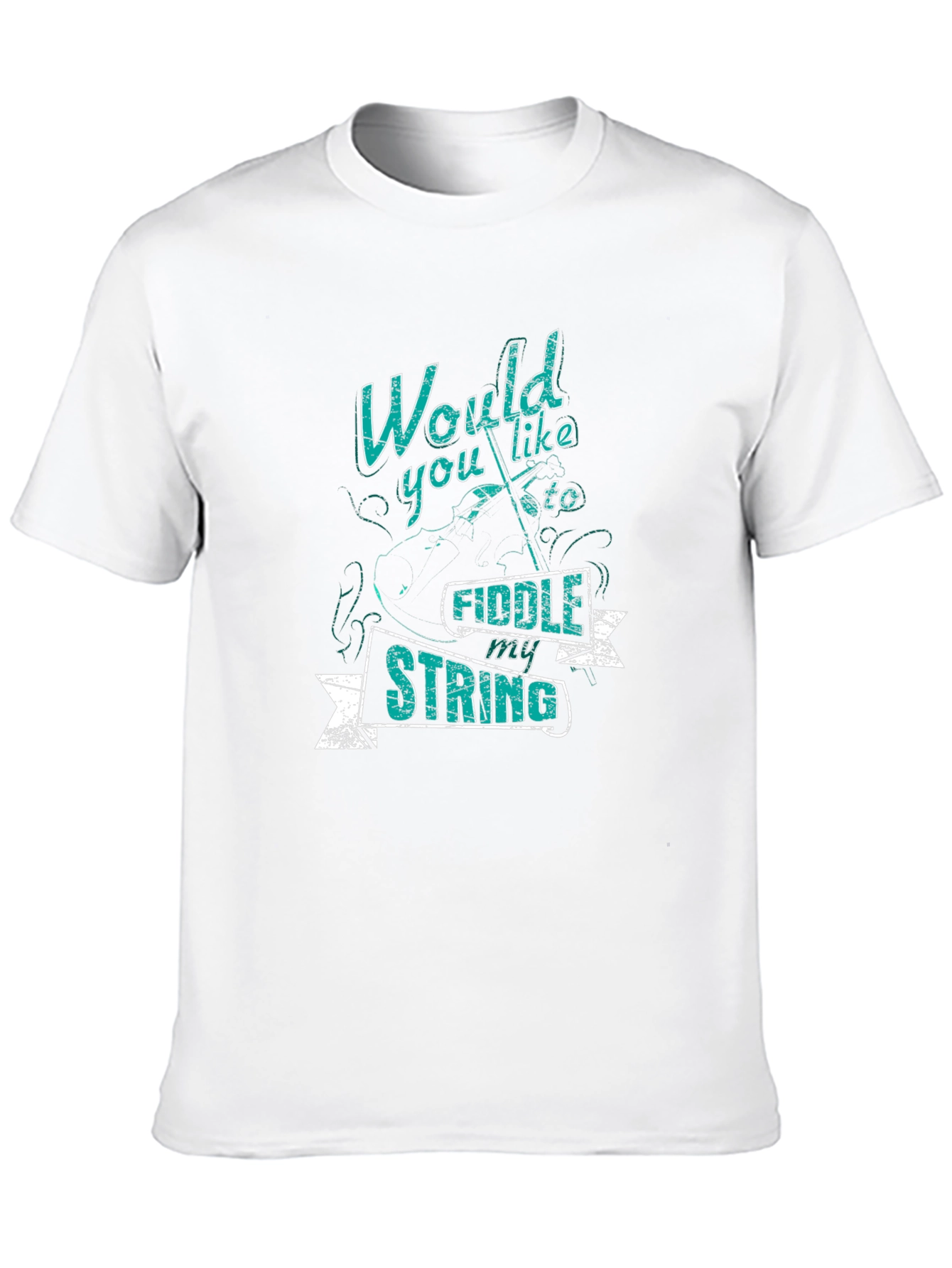 Fiddle My String Graphic Tee - Black Cotton T-Shirt