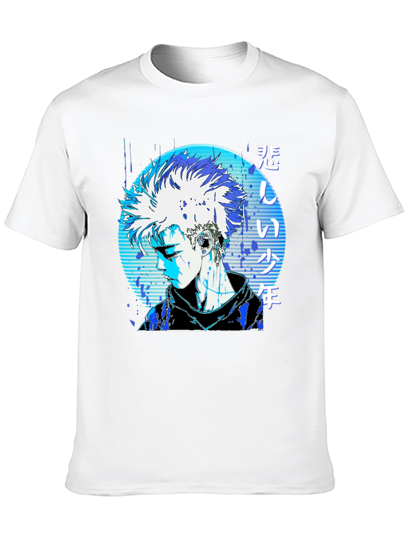 Anime Boy Graphic Black T-Shirt