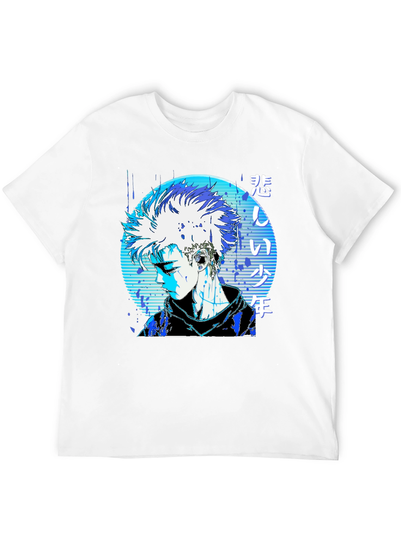 Anime Boy Graphic Black T-Shirt