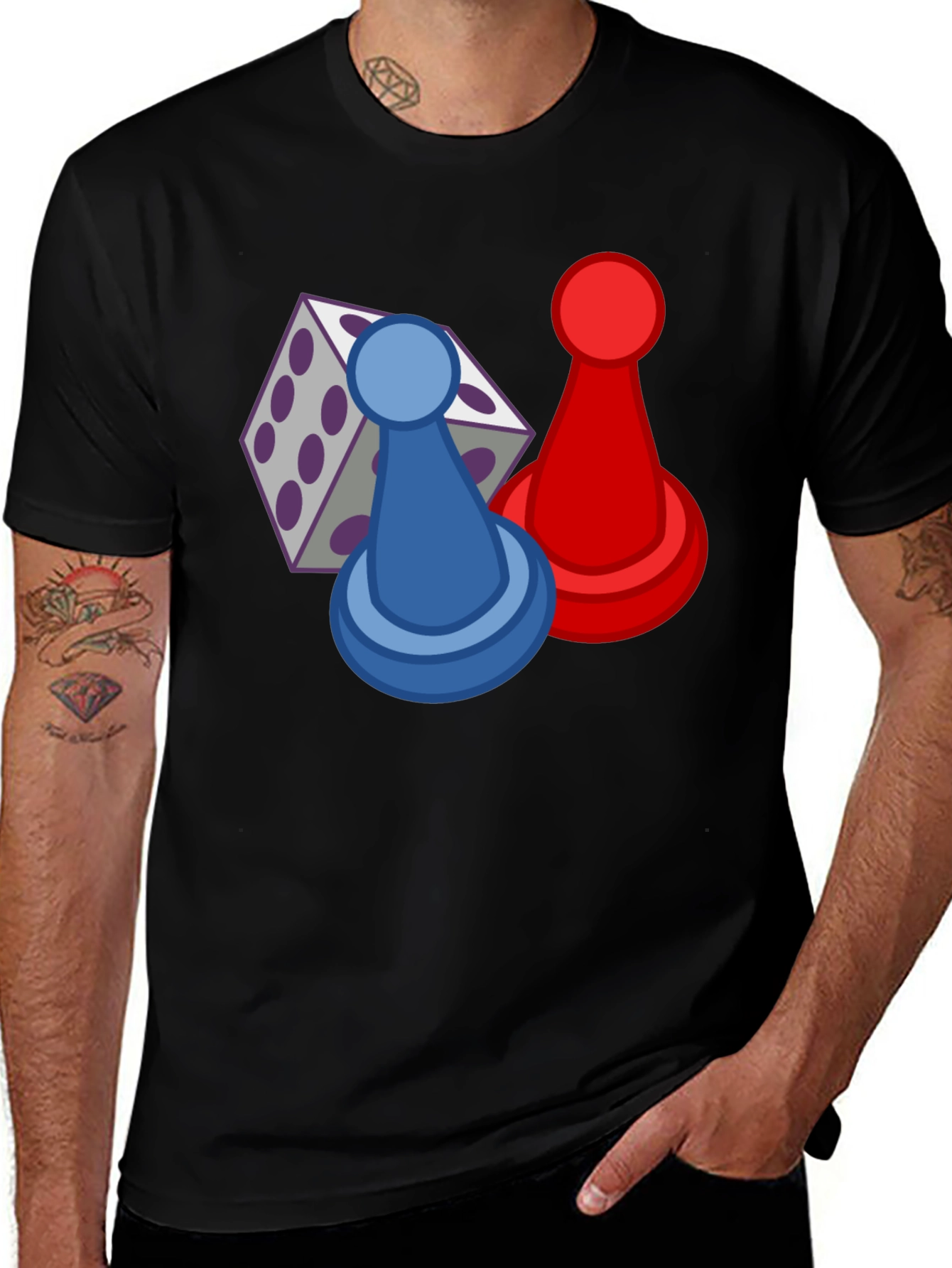 Board Game T-Shirt - Dice & Pawns