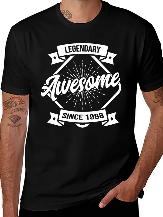 Legendary Awesome Since 1988 Black Graphic T-Shirt