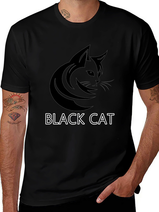 Black Cat Graphic Tee - Cool Cat Lover T-Shirt