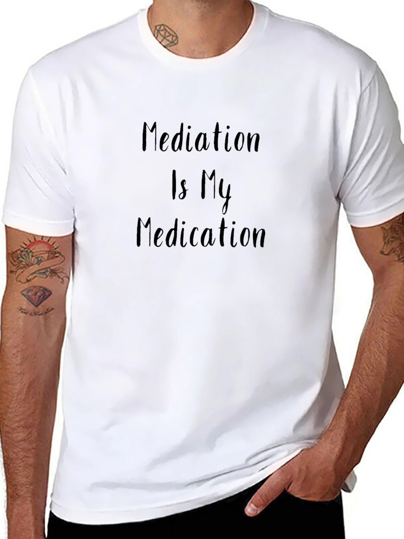 Mediation Is My Medication Black T-Shirt