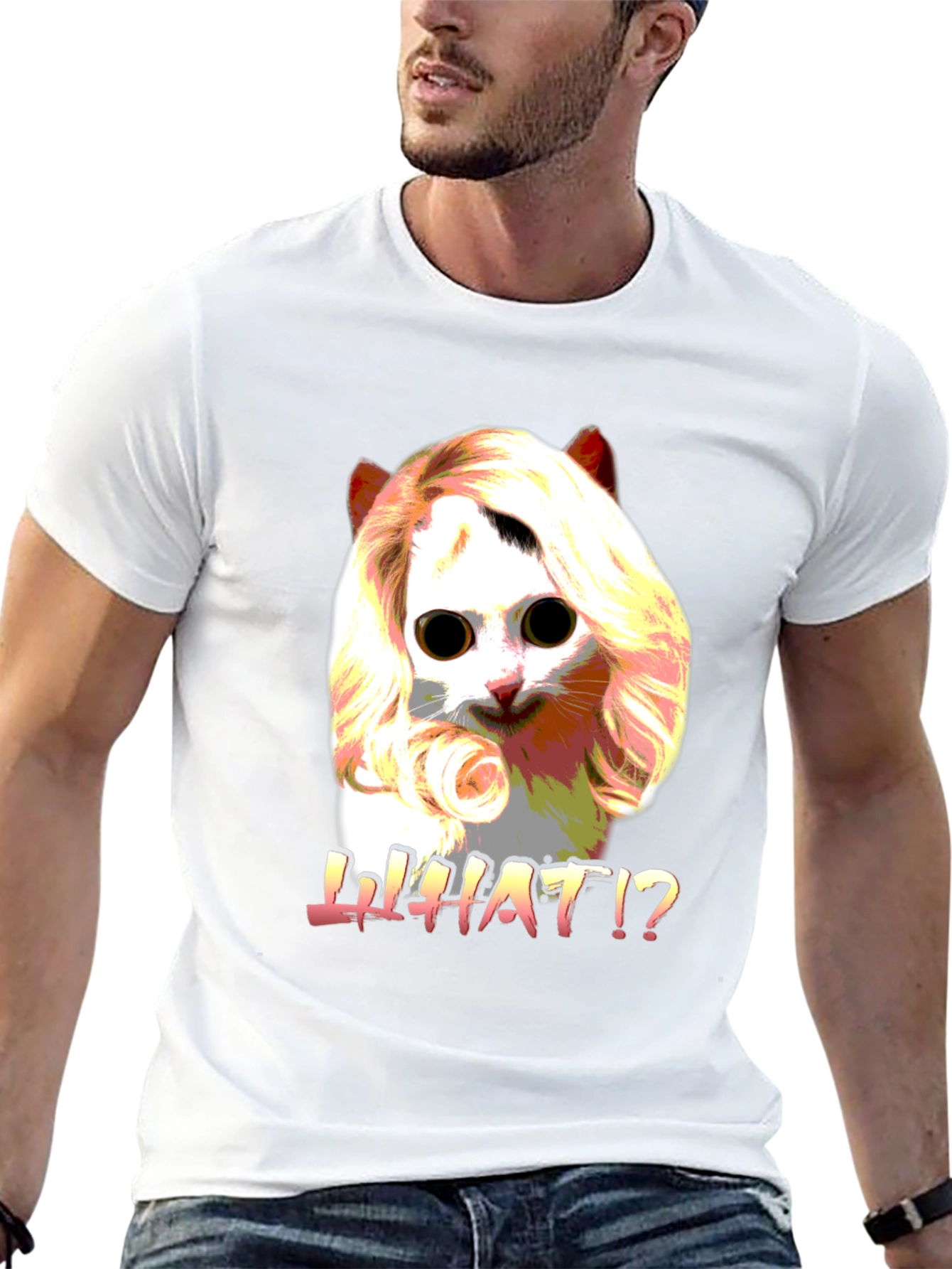 Funny Cat WHAT!? Graphic T-Shirt