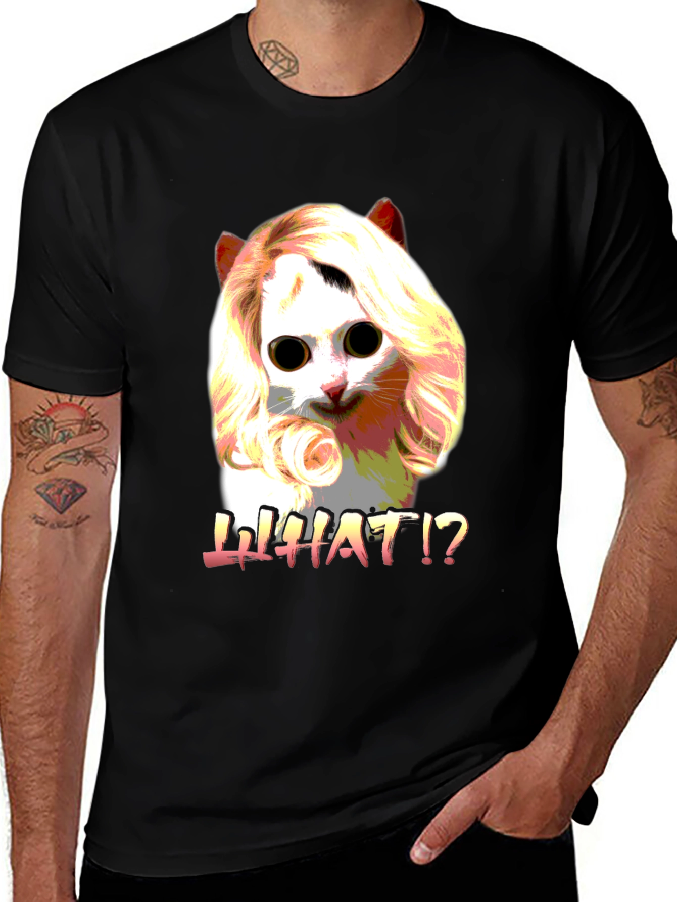 Funny Cat WHAT!? Graphic T-Shirt