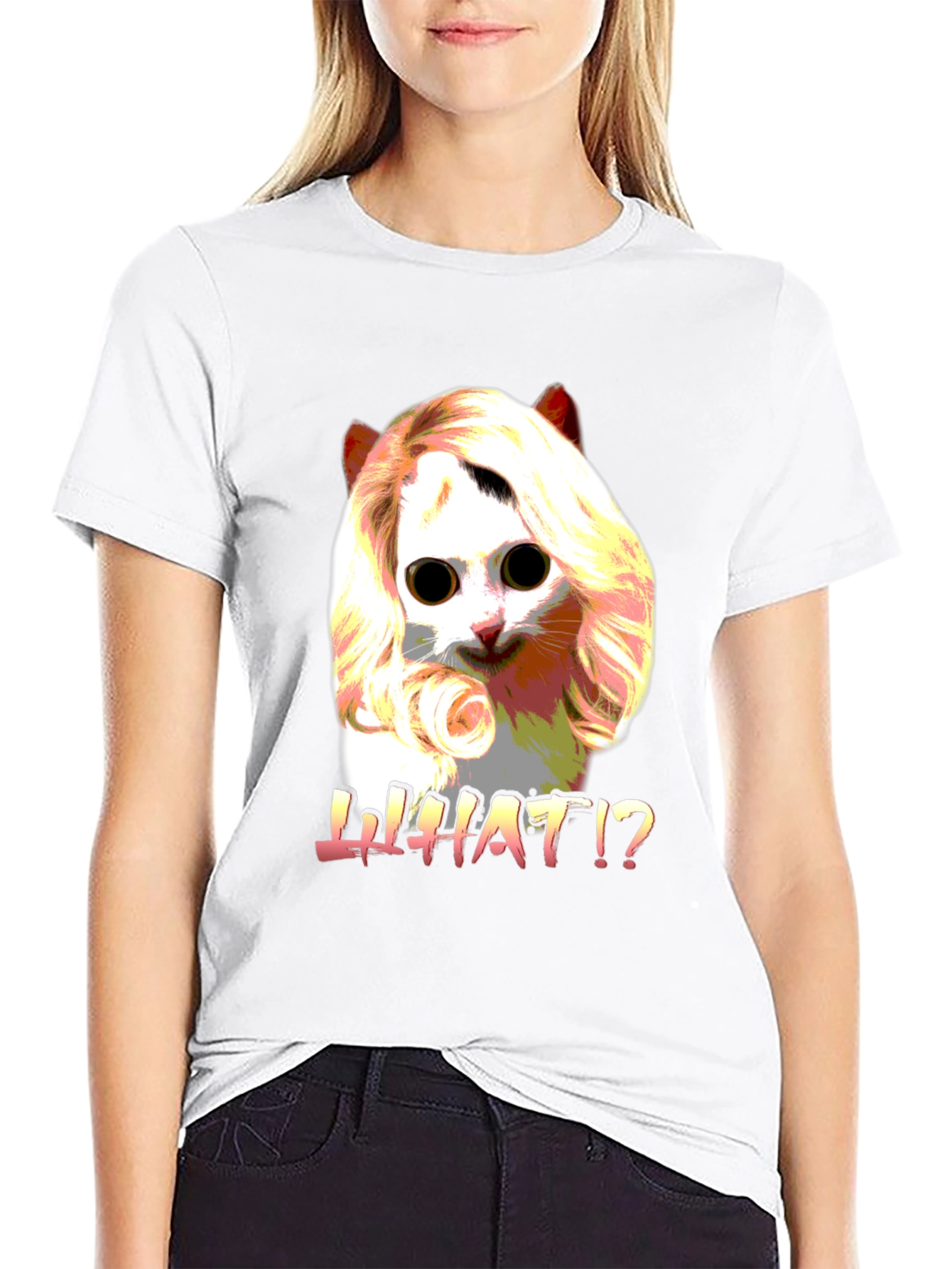 Funny Cat WHAT!? Graphic T-Shirt