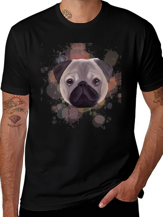 Pug Portrait Graphic T-Shirt - Stylish Dog Tee