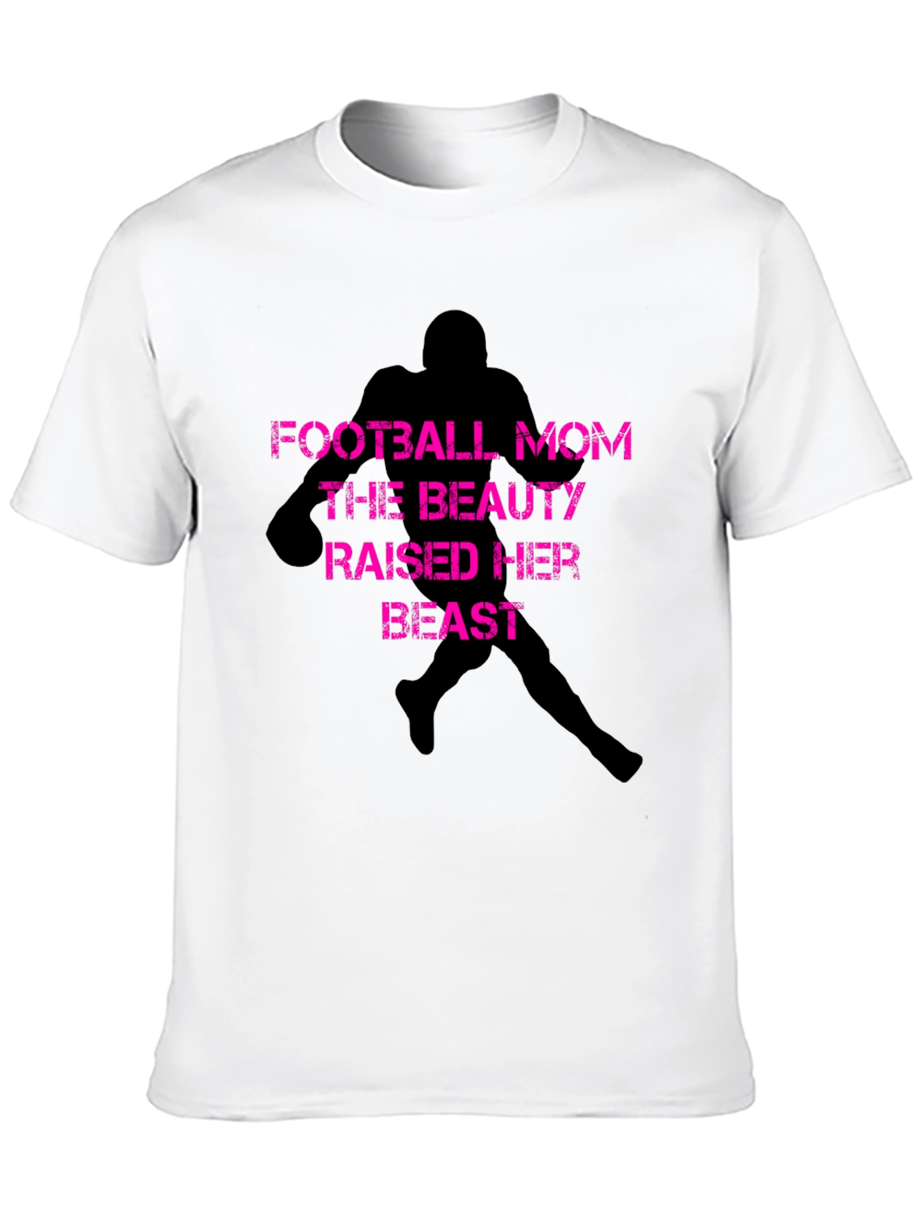 Football Mom Graphic T-Shirt - Beauty Raised Her Beast