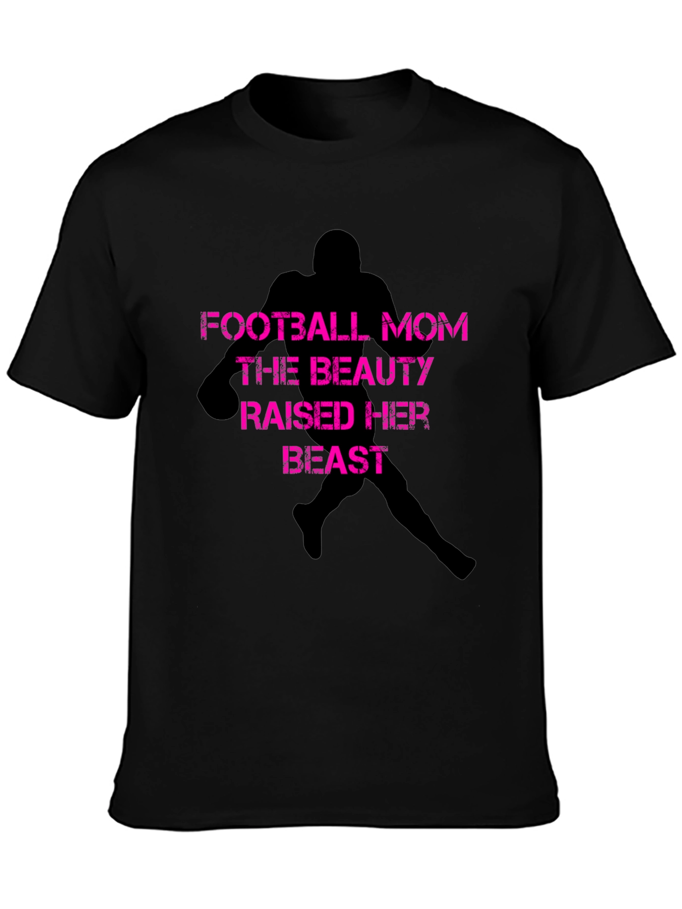 Football Mom Graphic T-Shirt - Beauty Raised Her Beast
