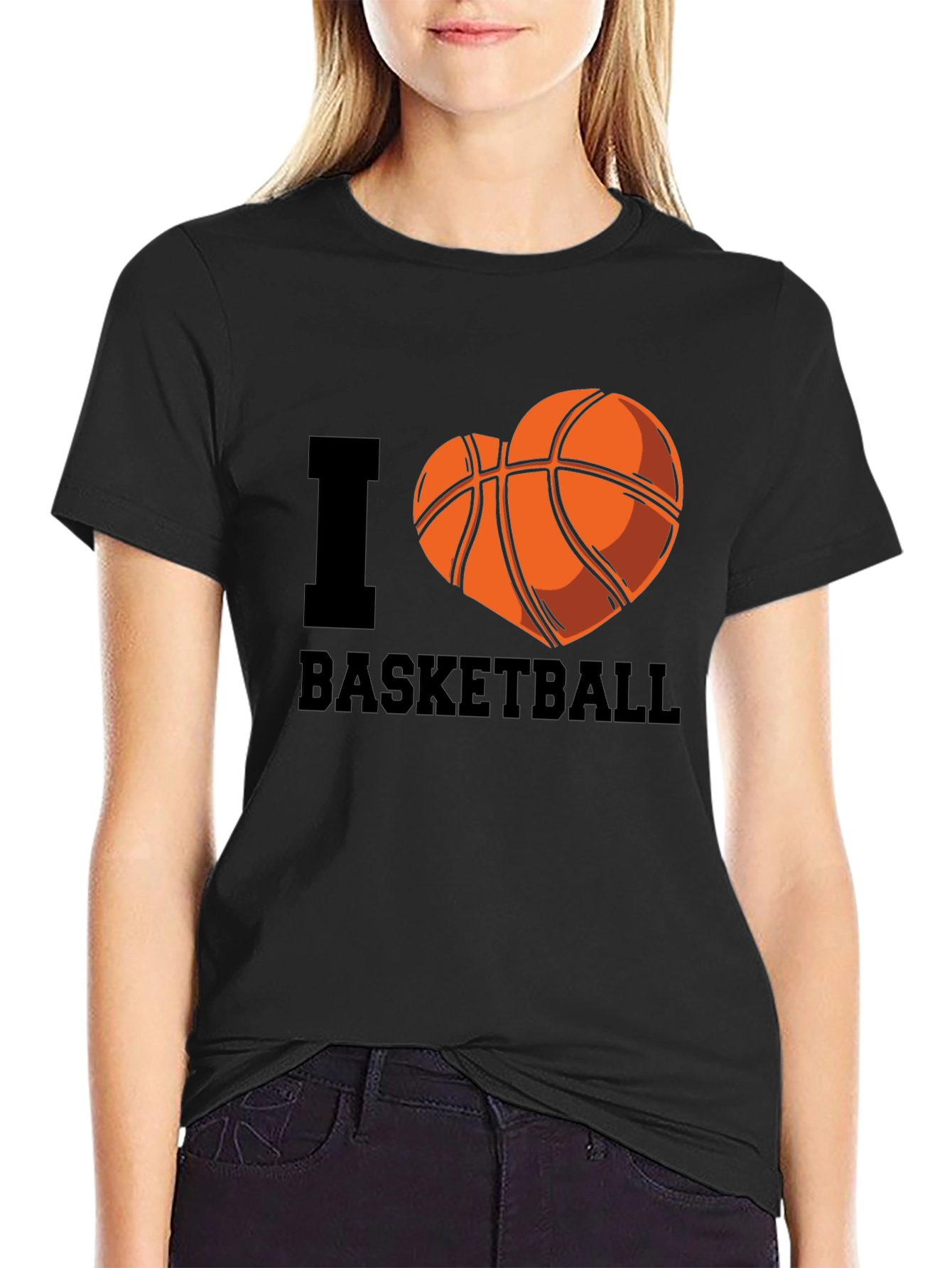 I Heart Basketball Black T-Shirt