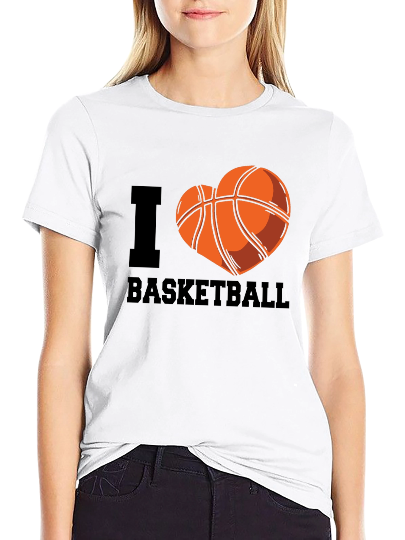 I Heart Basketball Black T-Shirt