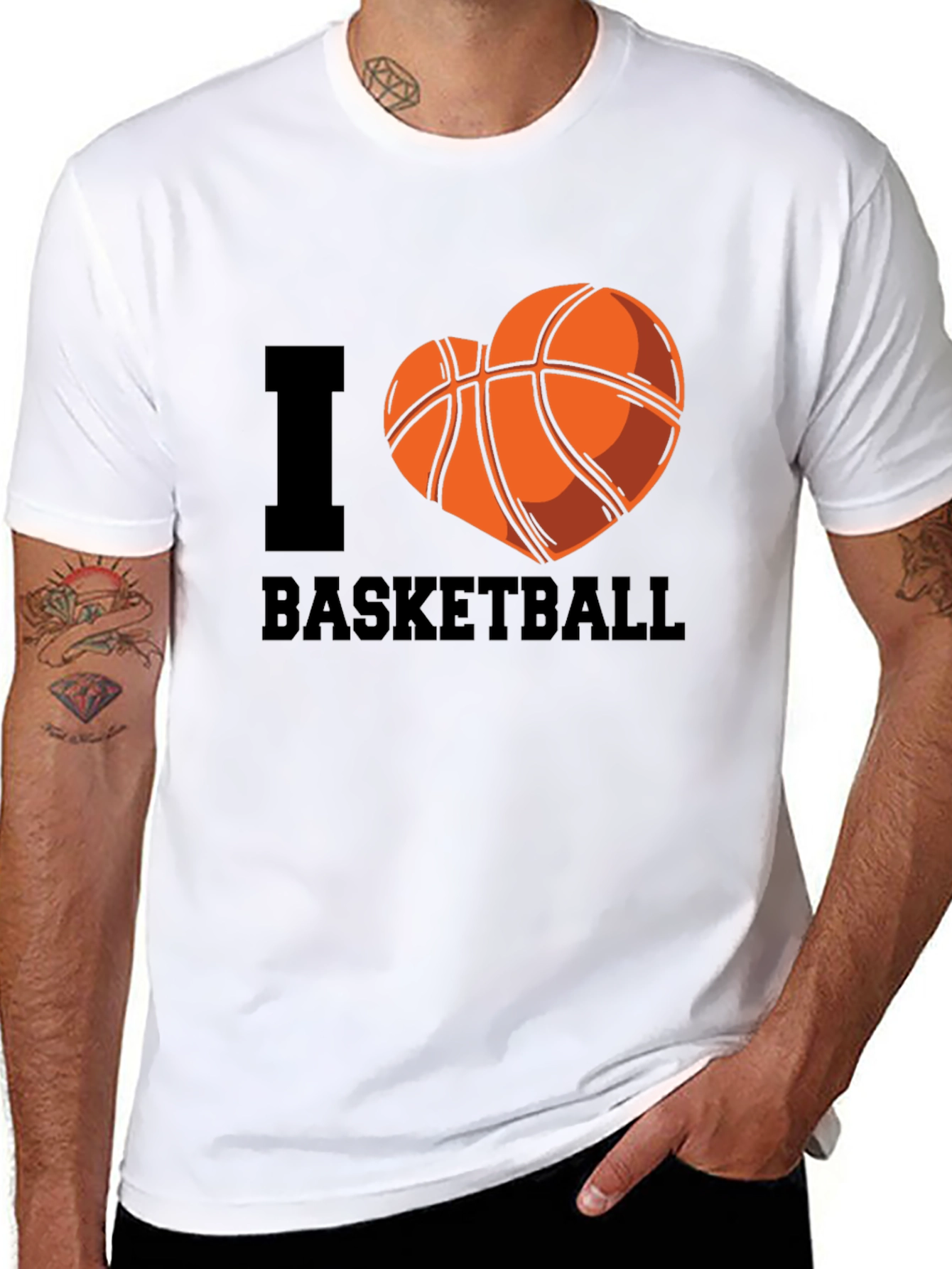 I Heart Basketball Black T-Shirt