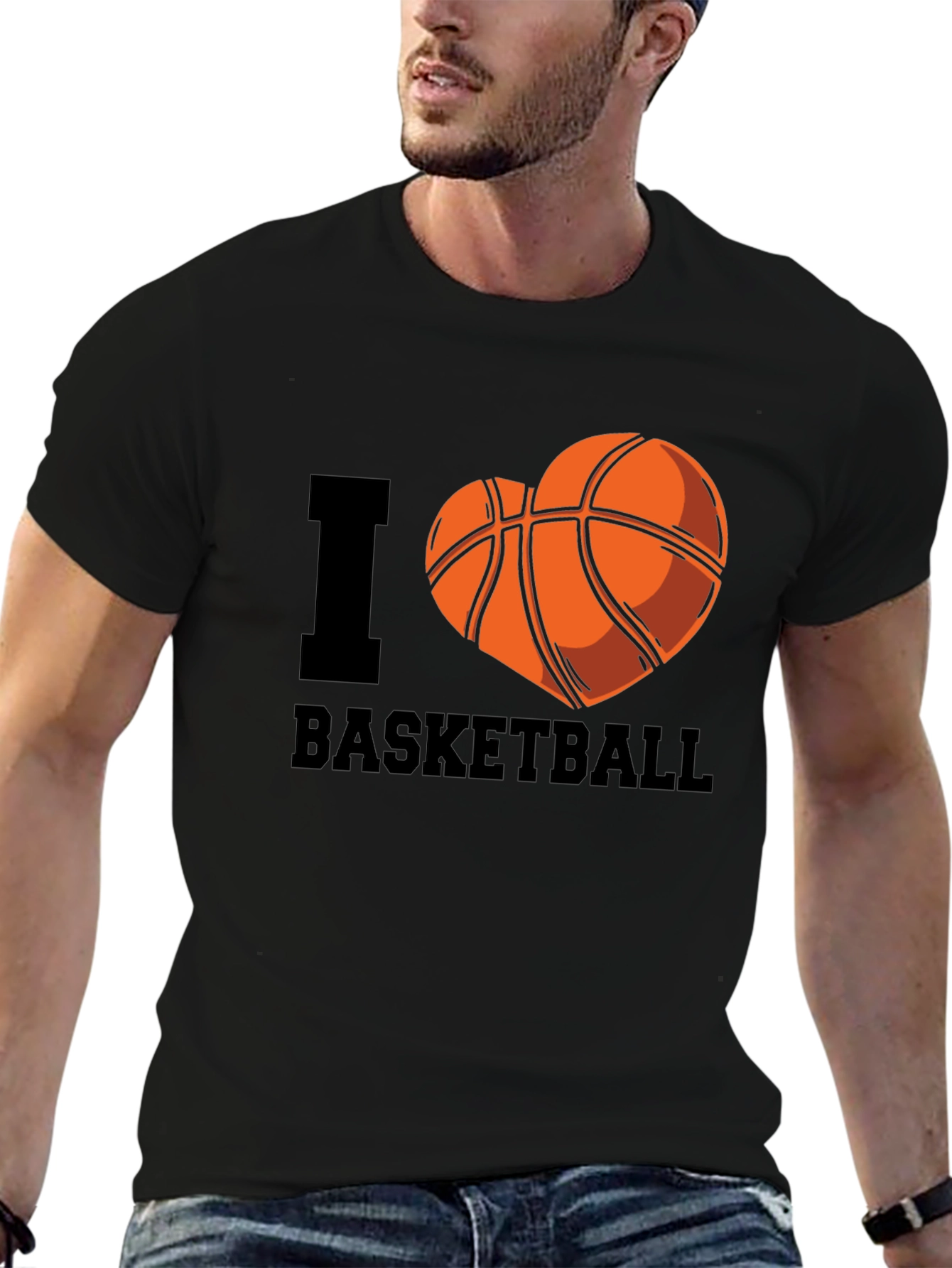 I Heart Basketball Black T-Shirt
