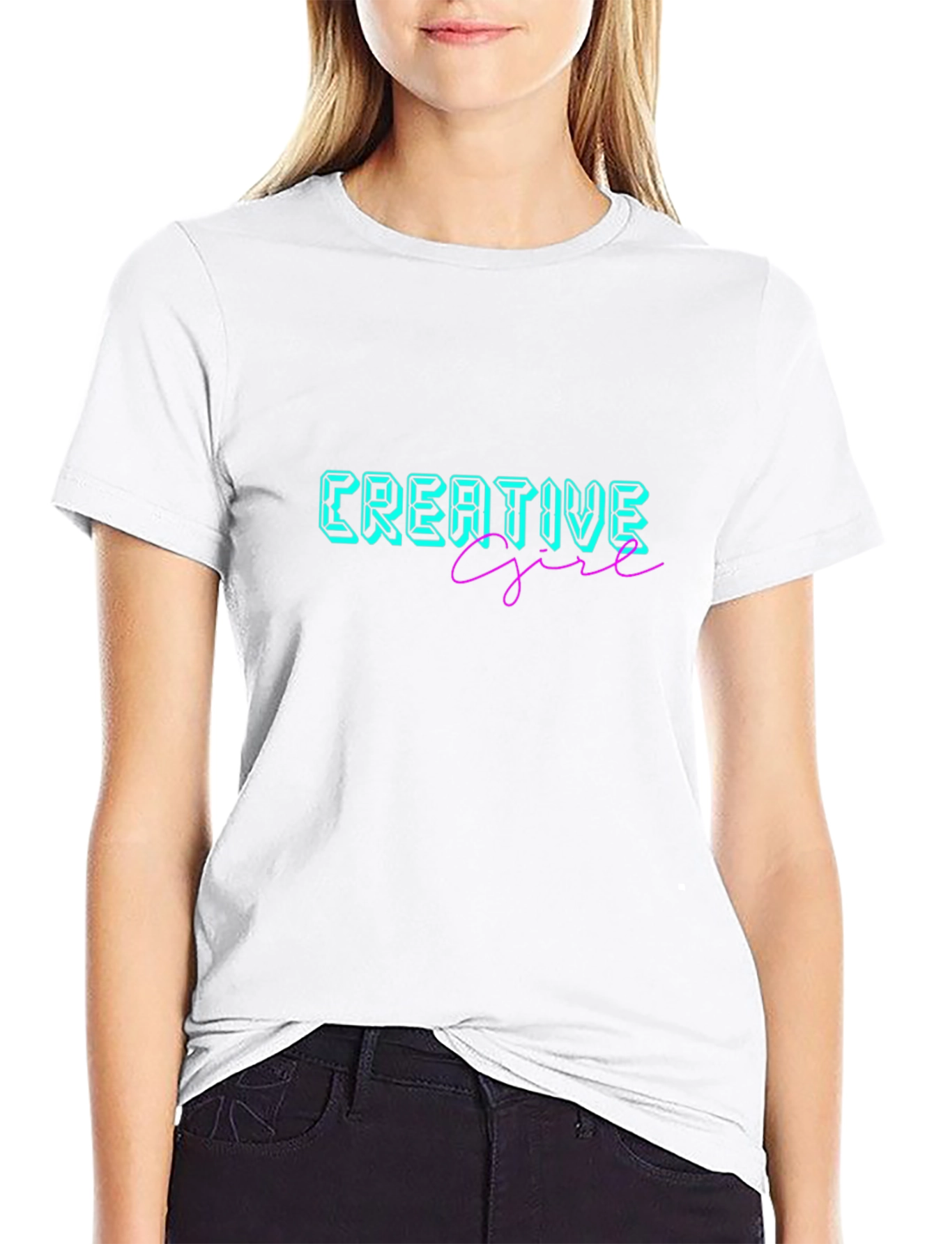 Creative Girl Black Graphic Tee