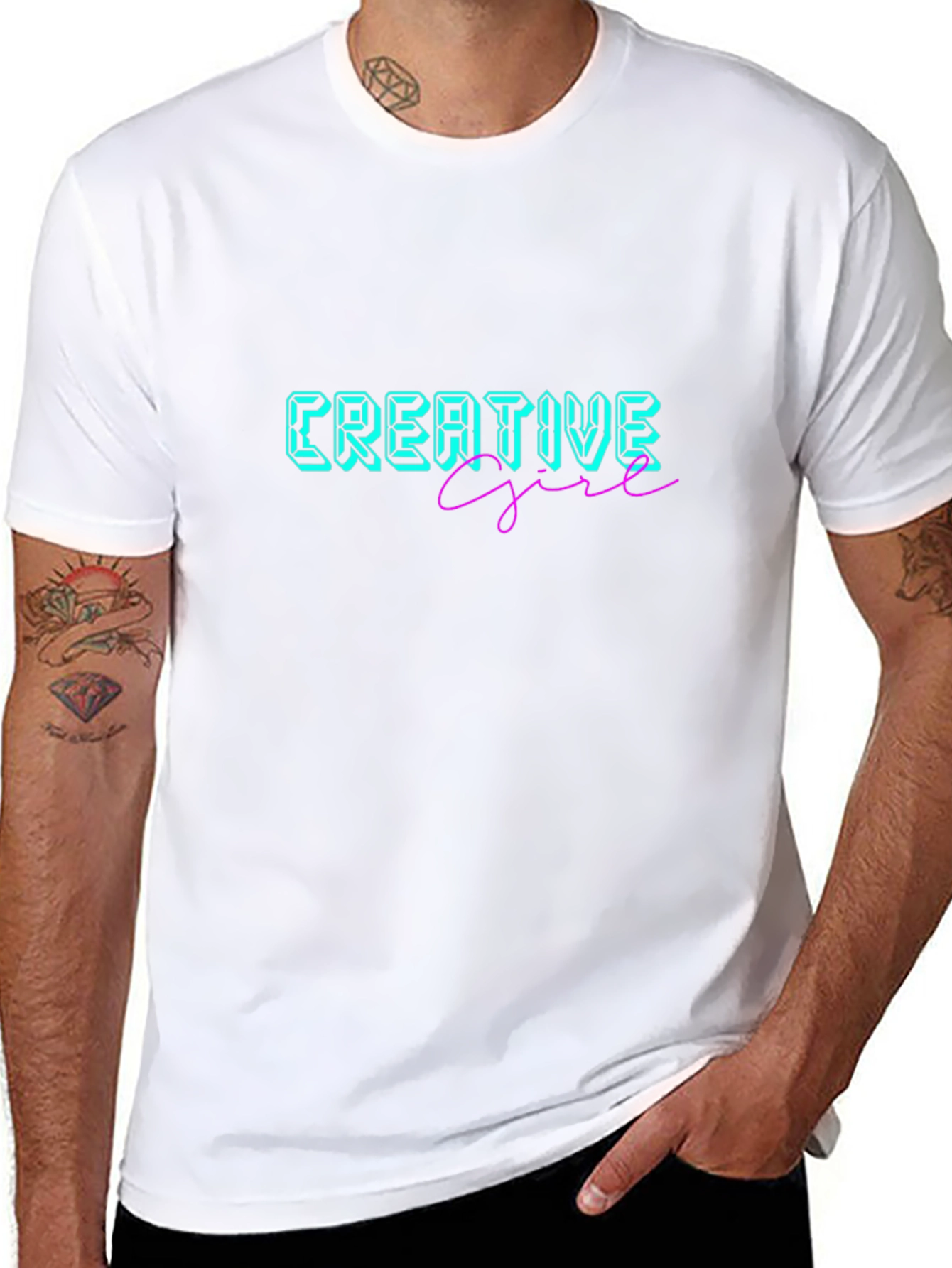 Creative Girl Black Graphic Tee