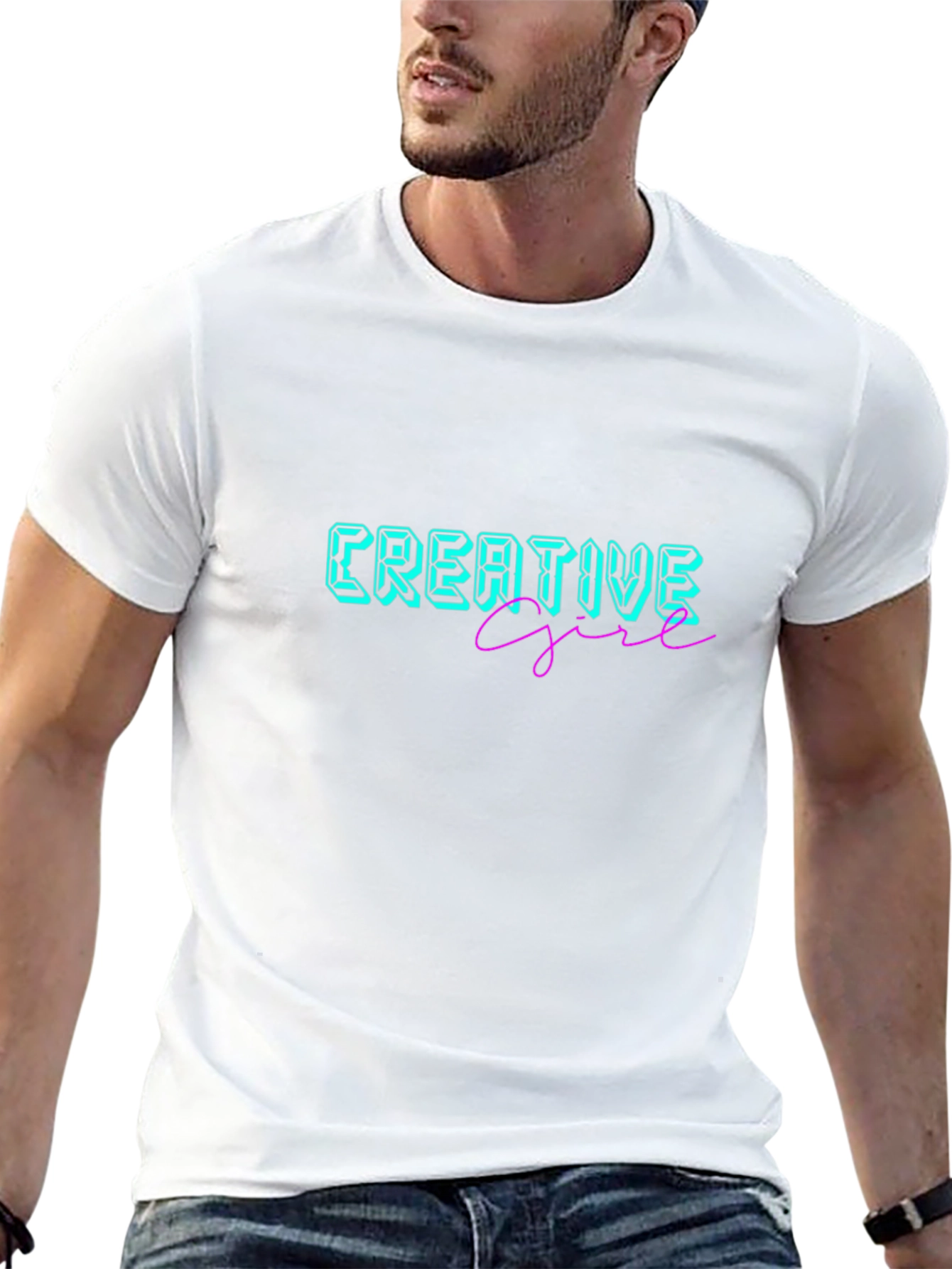 Creative Girl Black Graphic Tee