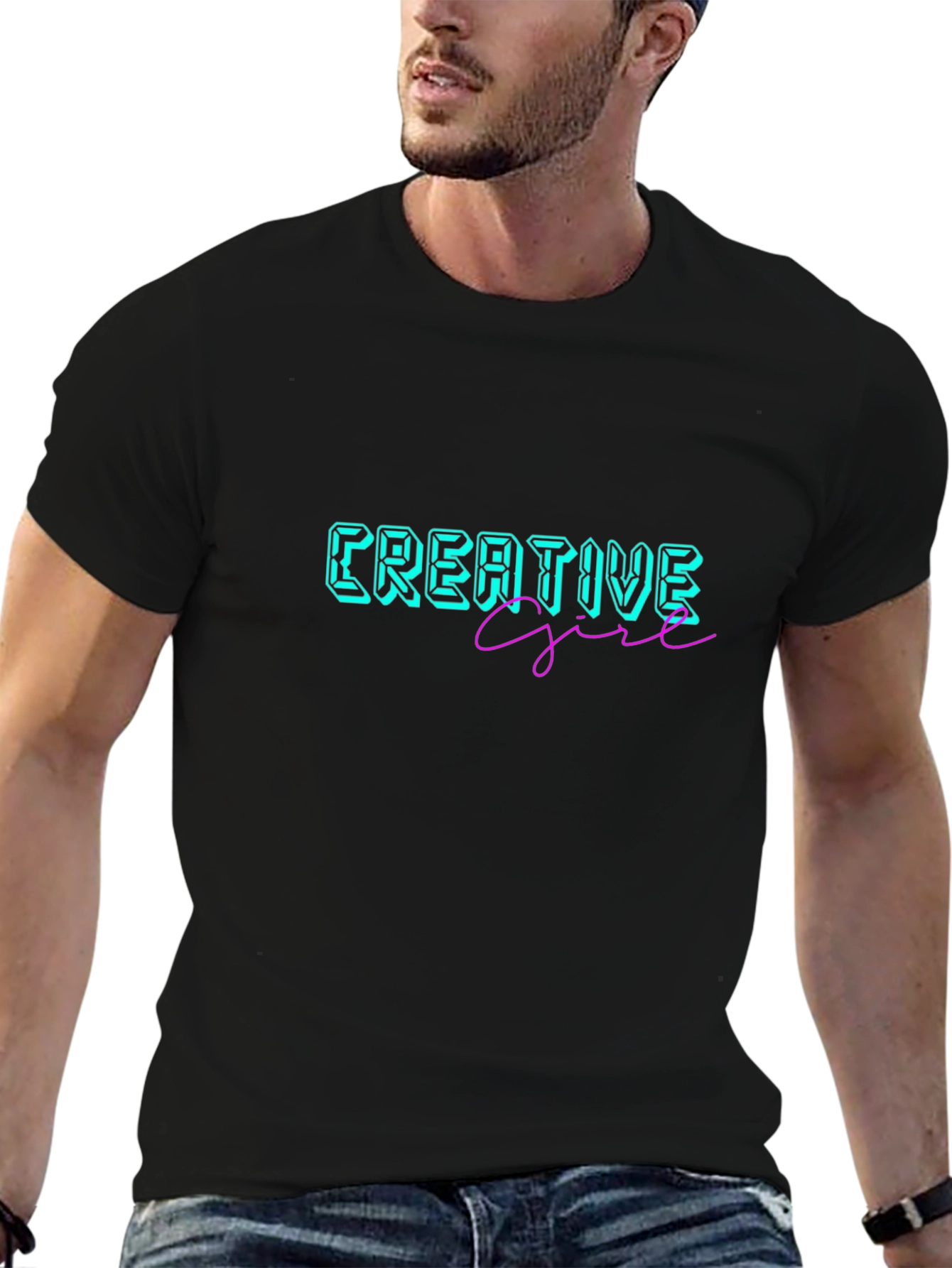 Creative Girl Black Graphic Tee