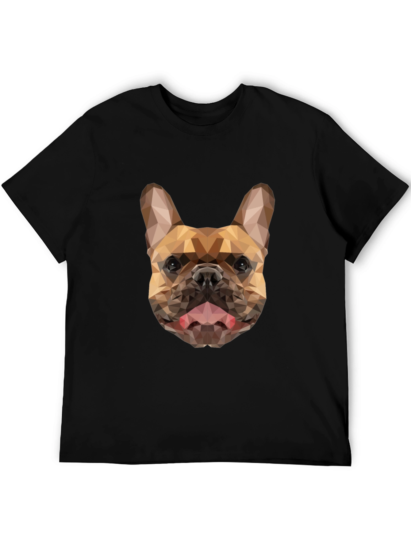 Geometric French Bulldog Graphic Black Tee
