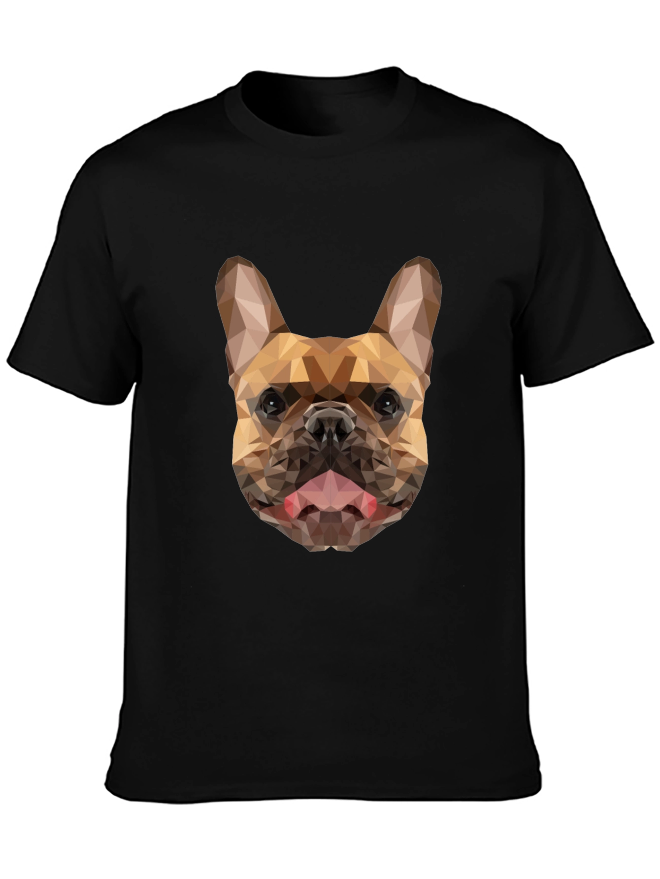 Geometric French Bulldog Graphic Black Tee