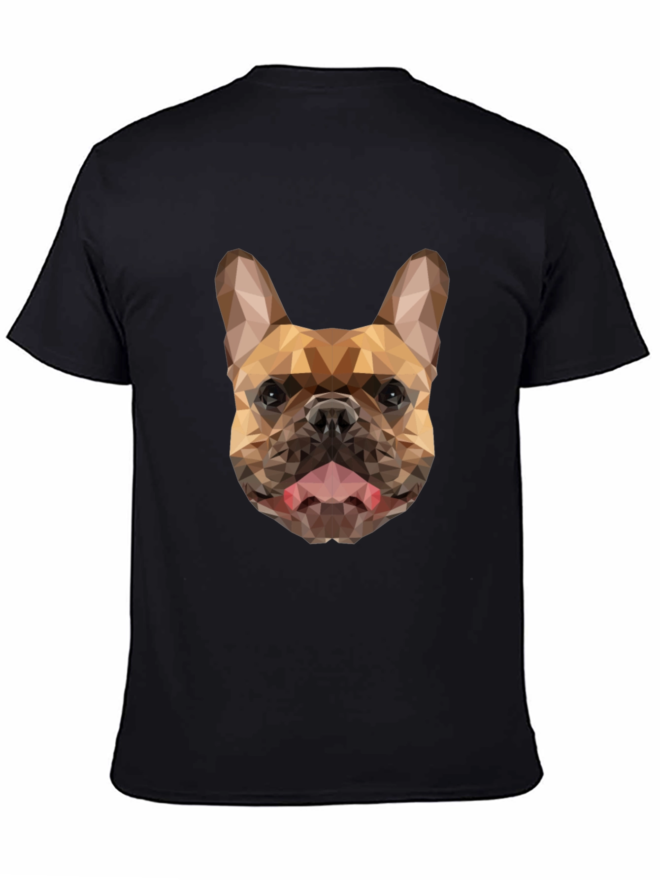 Geometric French Bulldog Graphic Black Tee