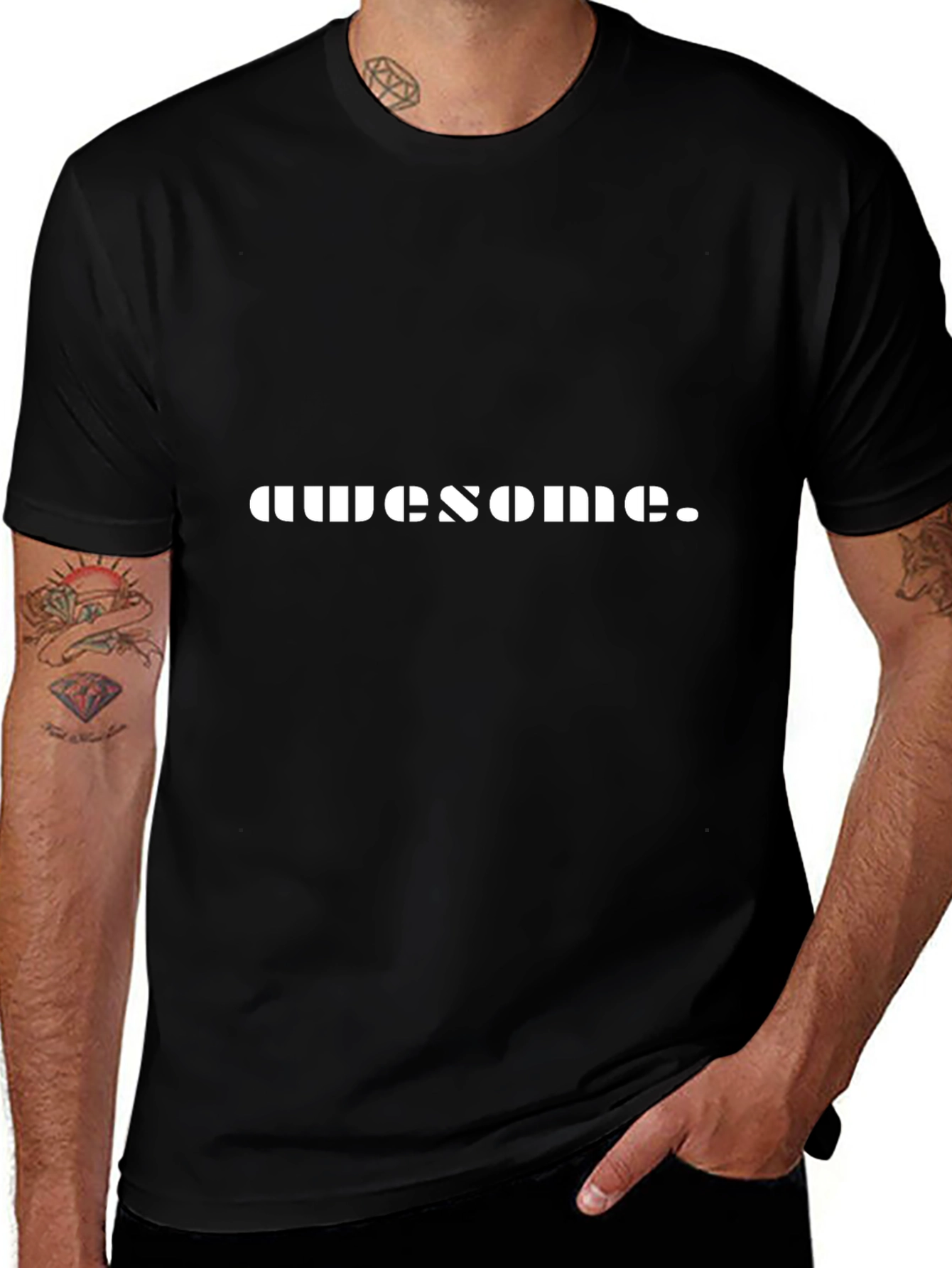 Awesome Graphic T-Shirt - Black Crew Neck Tee