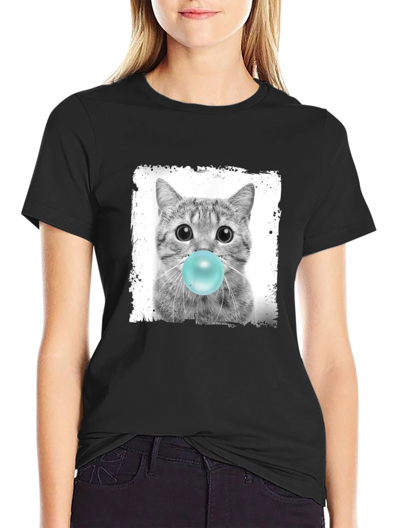 Bubble Gum Cat T-Shirt - Funny Graphic Tee