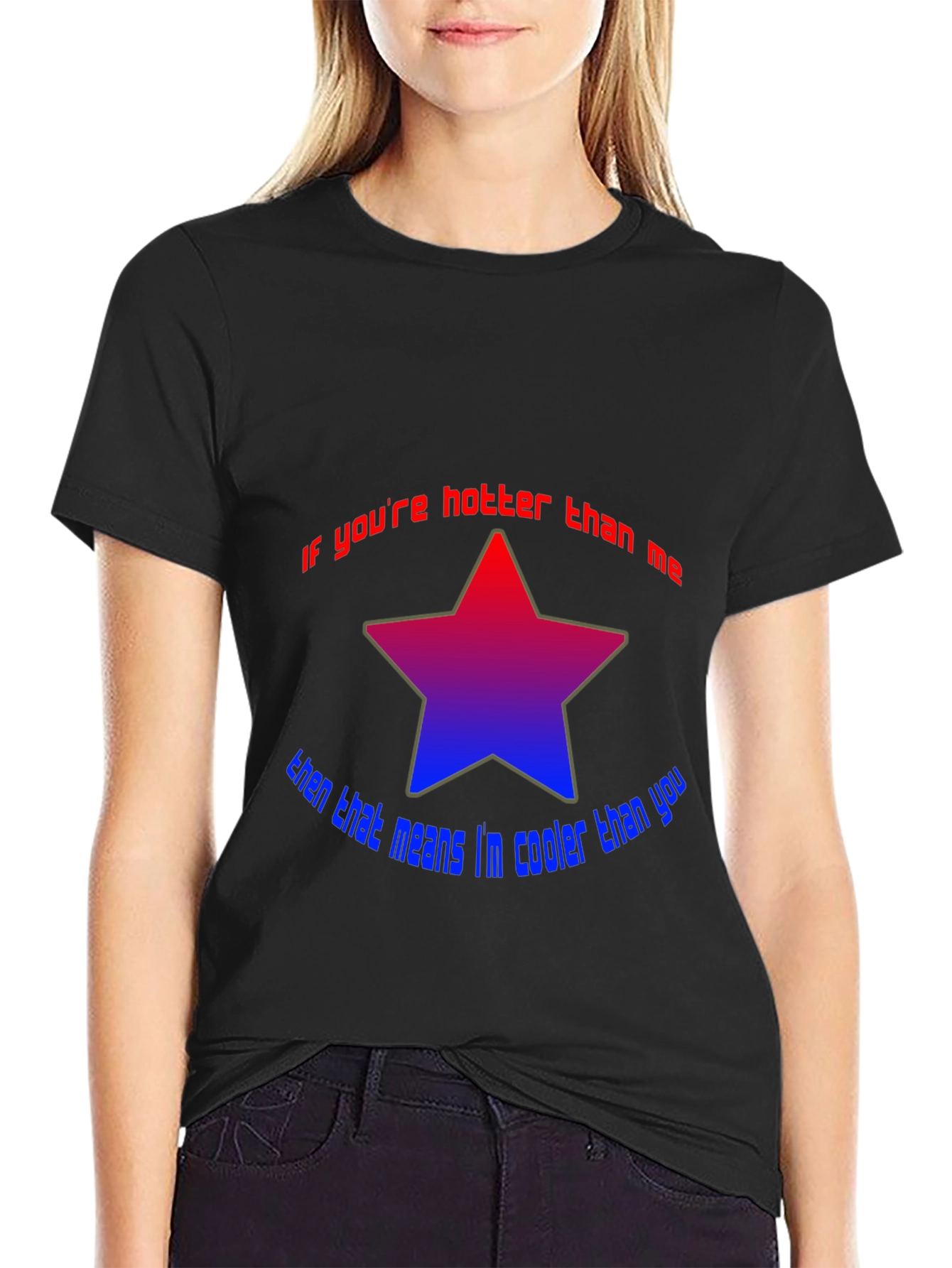 Cooler Than You Star Graphic Tee - Black