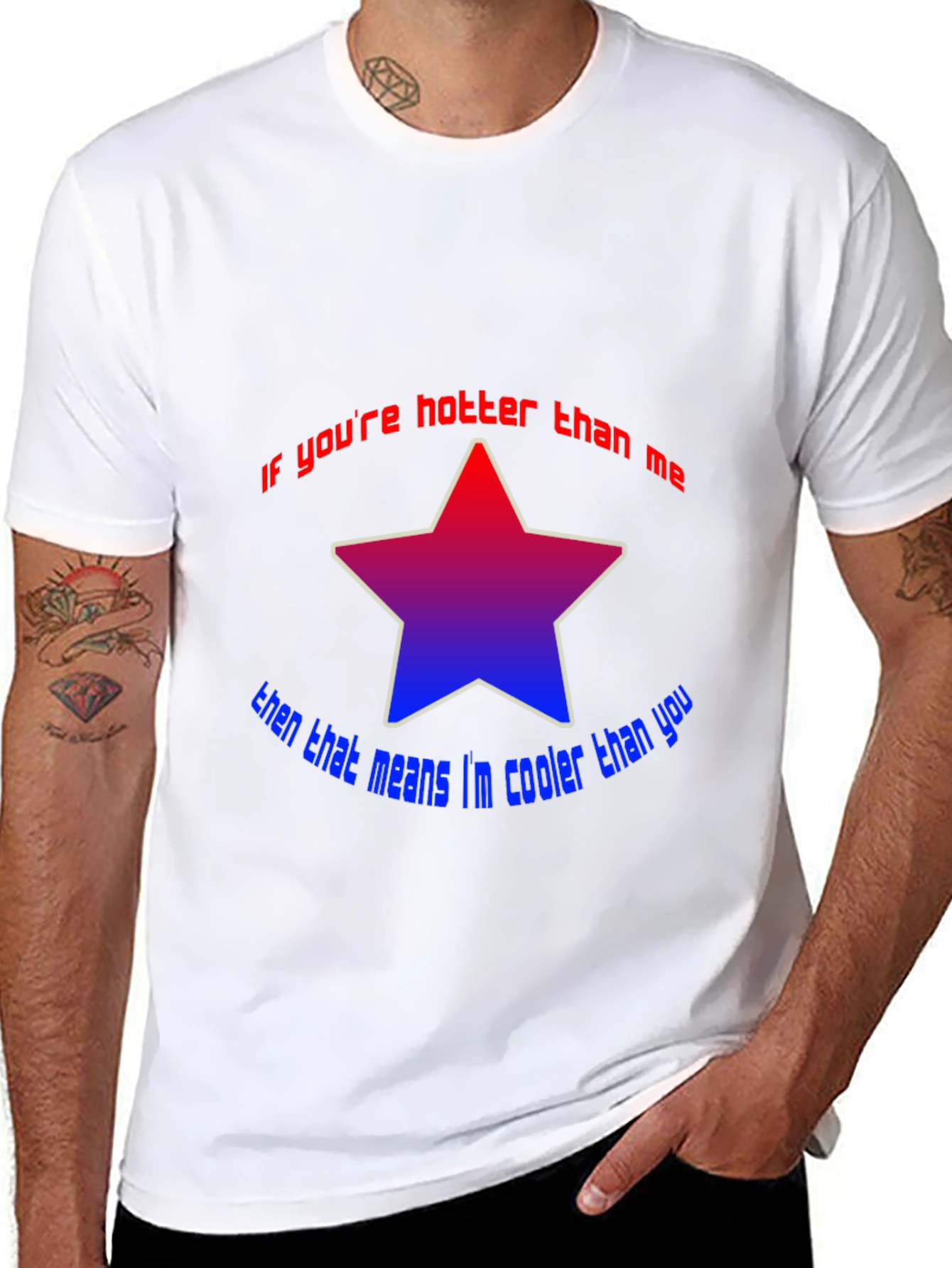 Cooler Than You Star Graphic Tee - Black