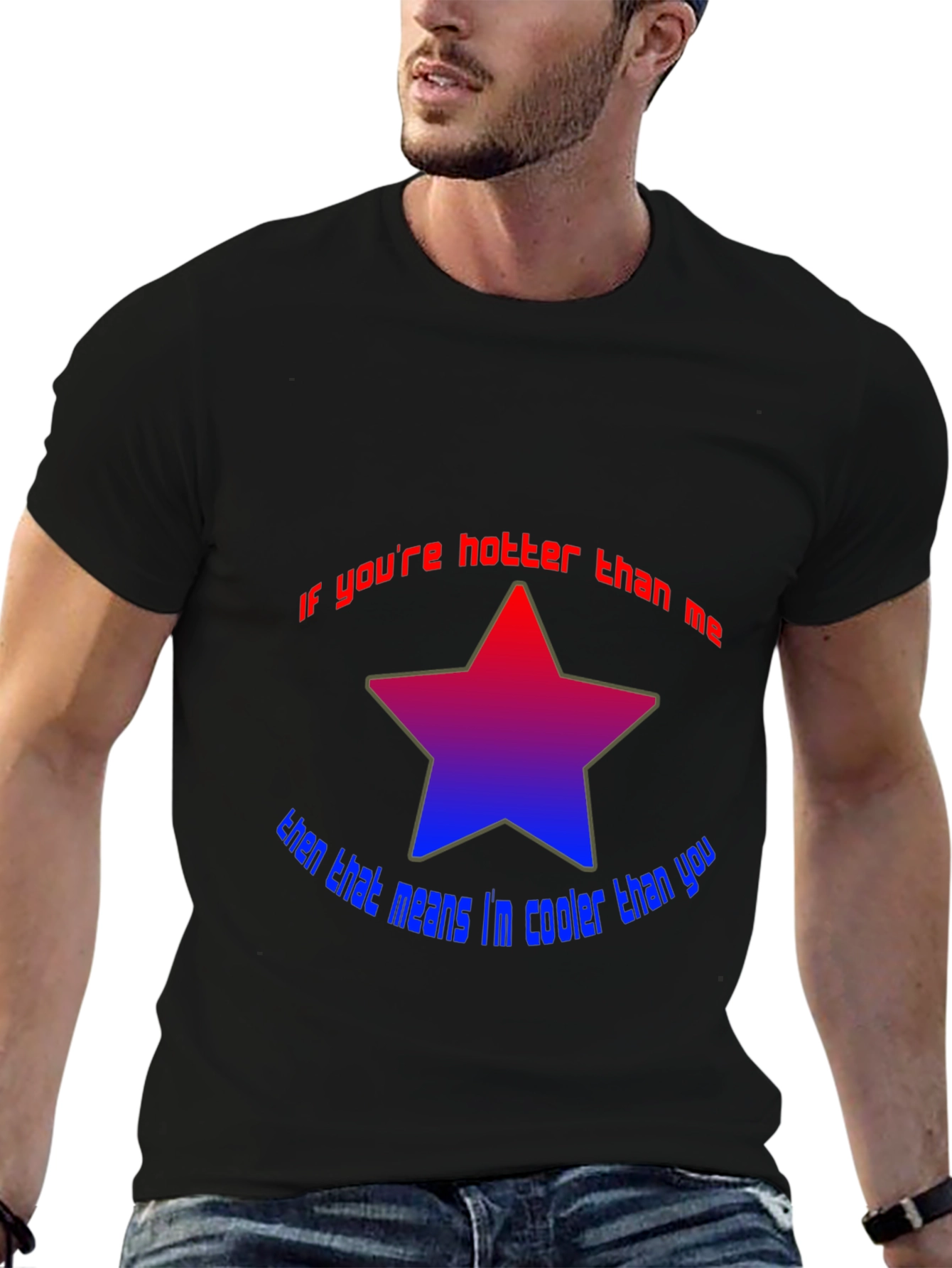 Cooler Than You Star Graphic Tee - Black