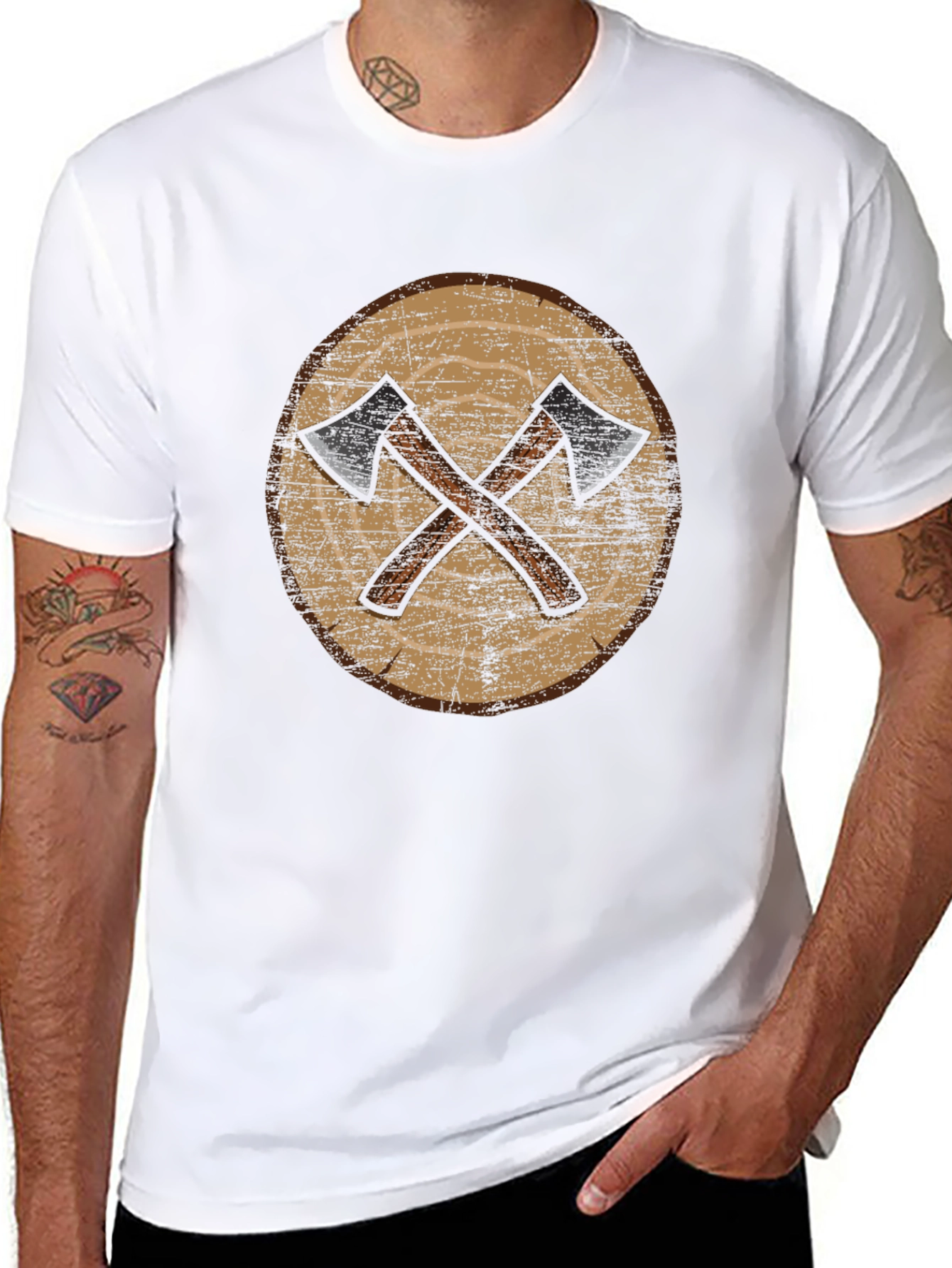 Viking Axe Shield Graphic Tee - Black