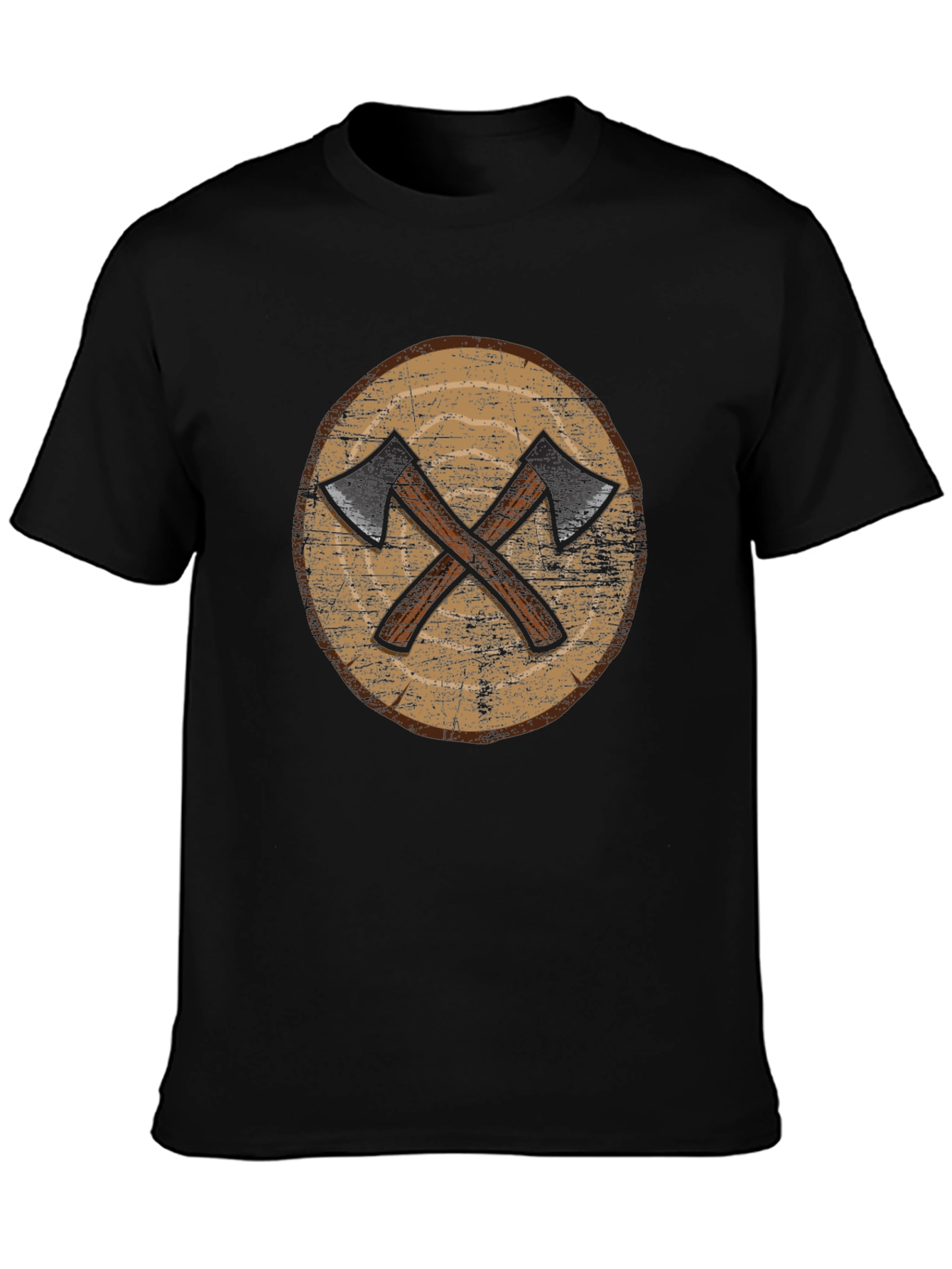Viking Axe Shield Graphic Tee - Black