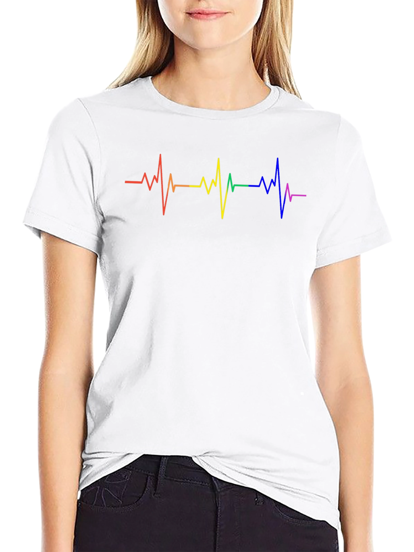 Pride Heartbeat Graphic Tee - Black