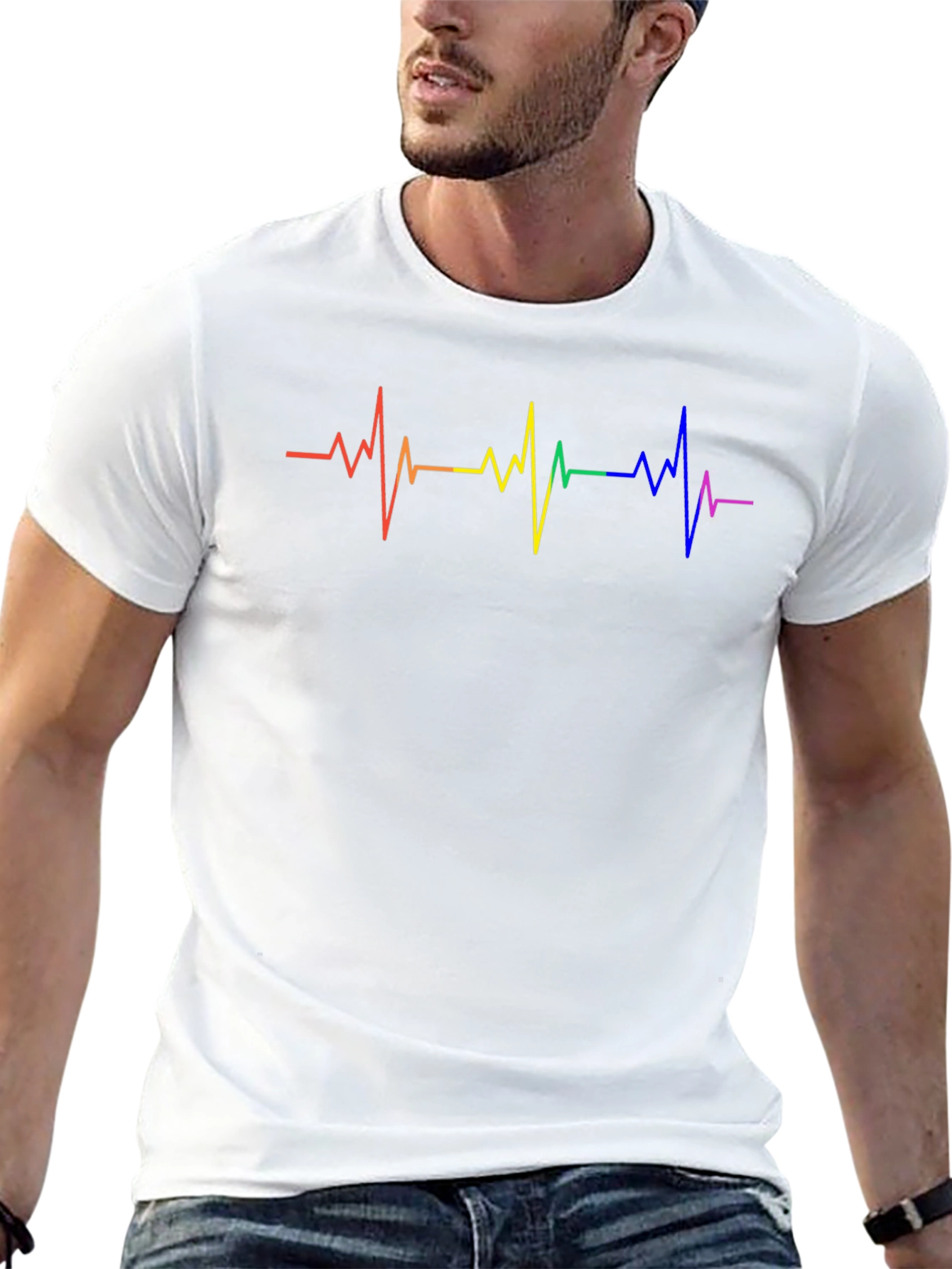 Pride Heartbeat Graphic Tee - Black