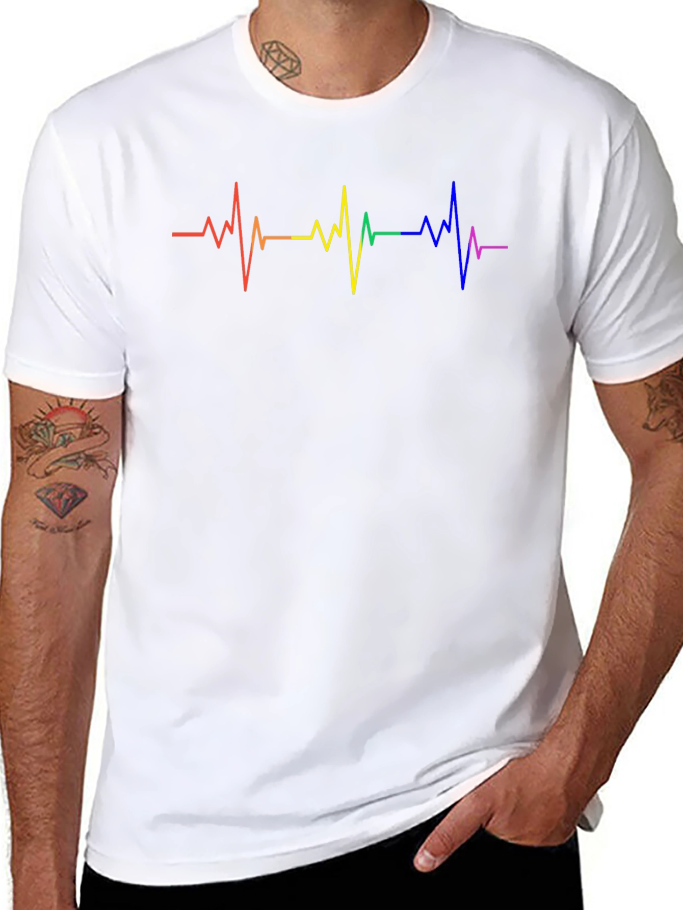Pride Heartbeat Graphic Tee - Black