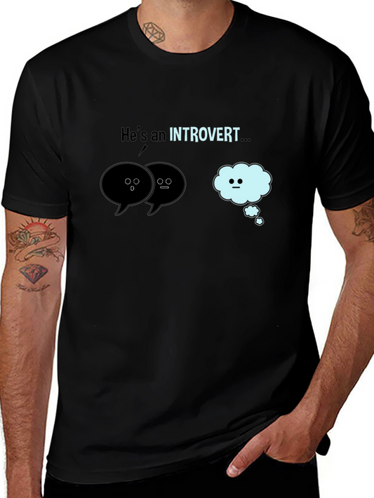 Introvert Graphic T-Shirt - Black Cotton Tee