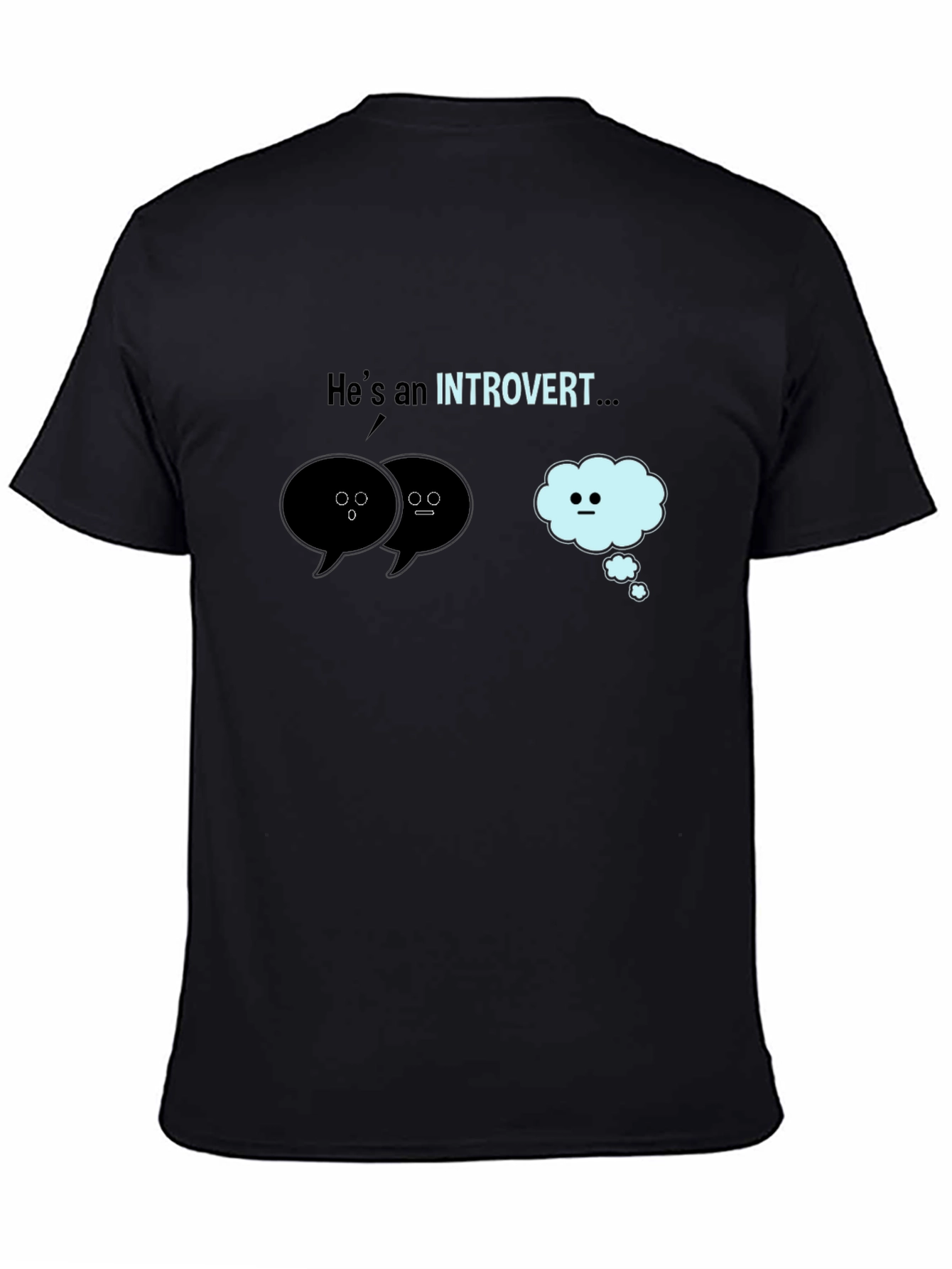 Introvert Graphic T-Shirt - Black Cotton Tee