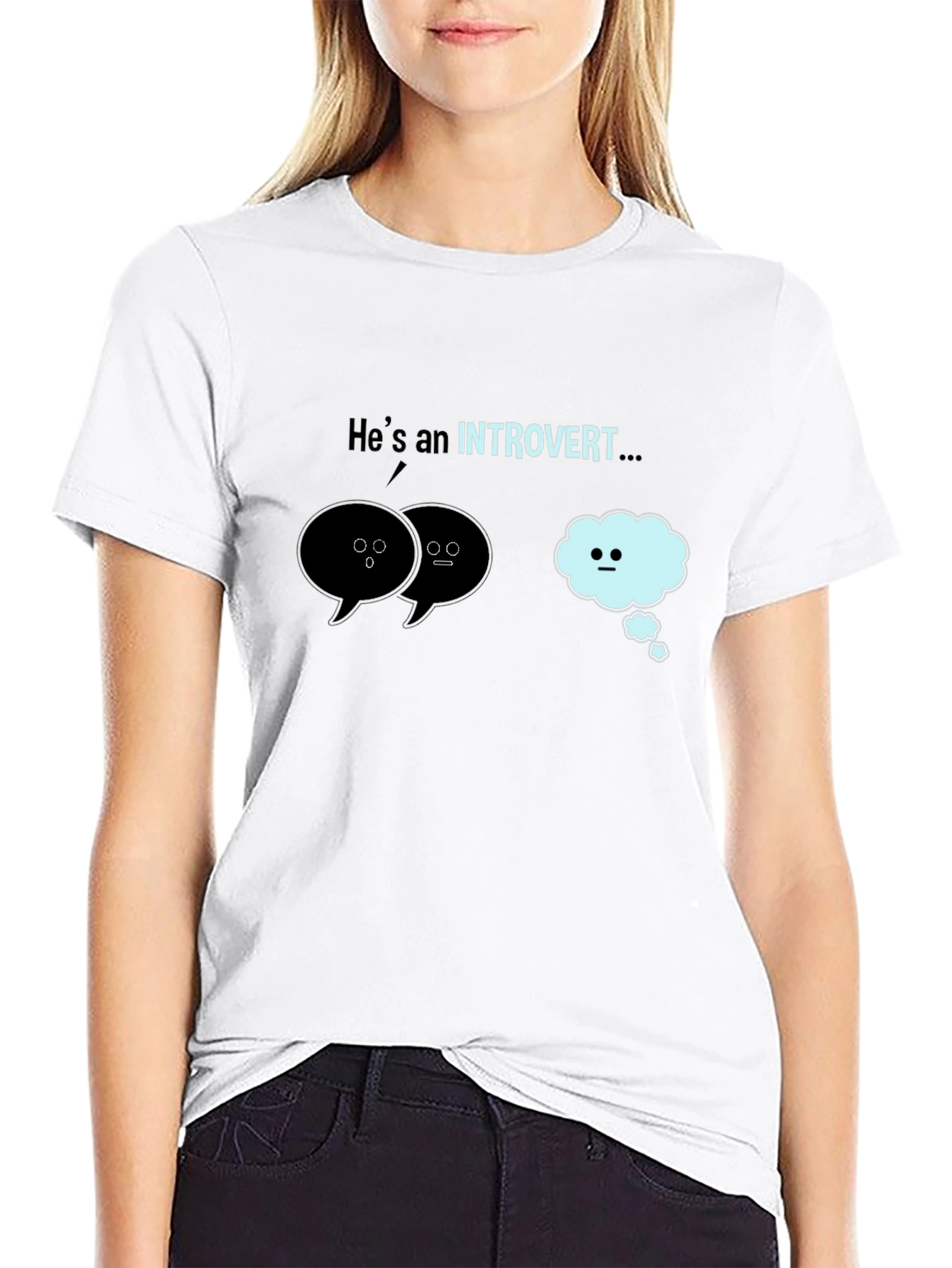 Introvert Graphic T-Shirt - Black Cotton Tee