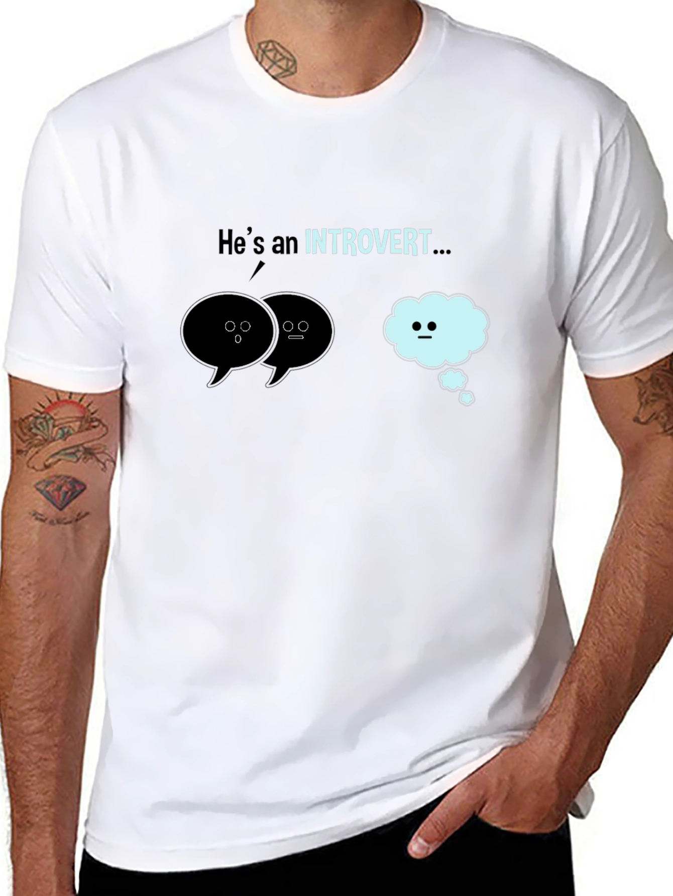 Introvert Graphic T-Shirt - Black Cotton Tee