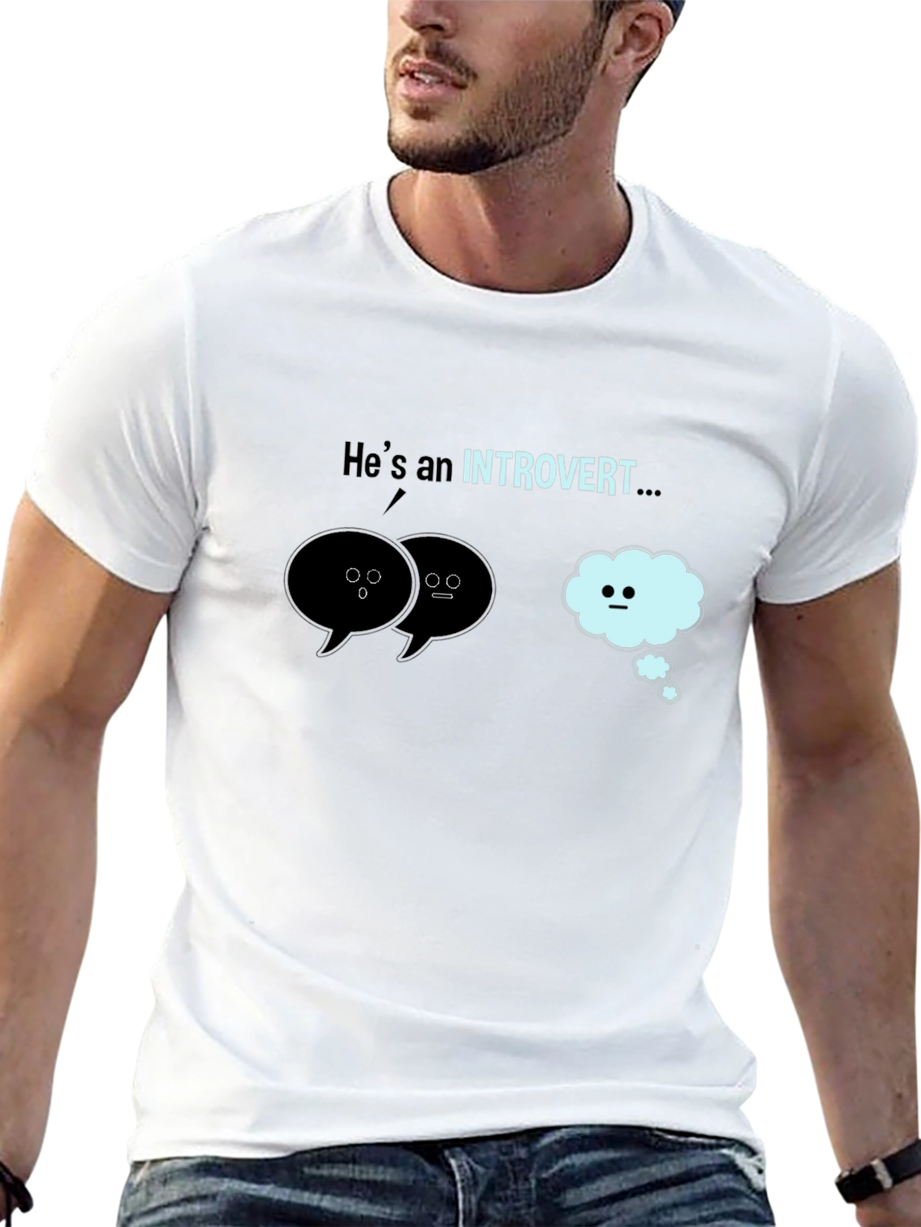 Introvert Graphic T-Shirt - Black Cotton Tee