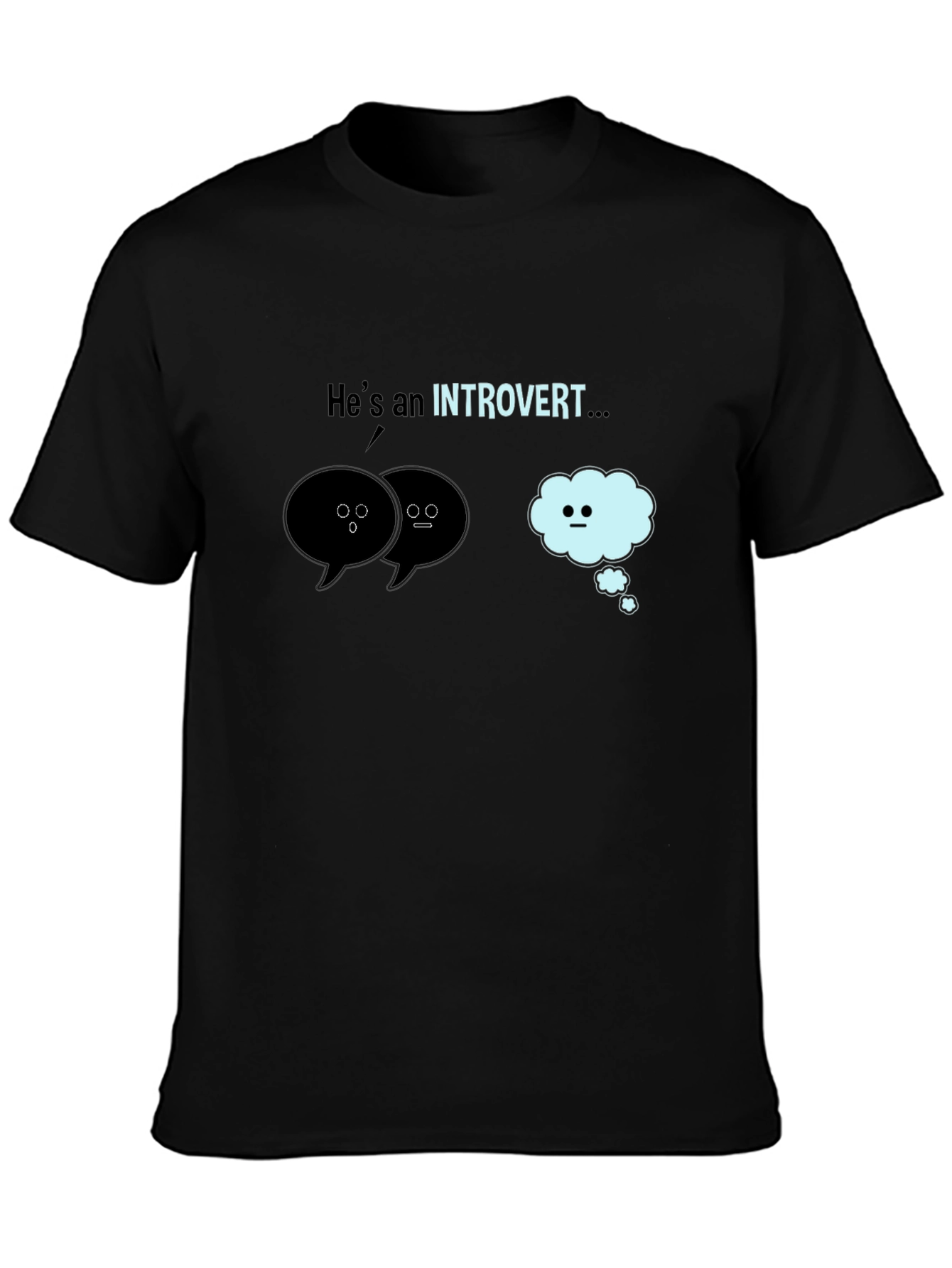Introvert Graphic T-Shirt - Black Cotton Tee