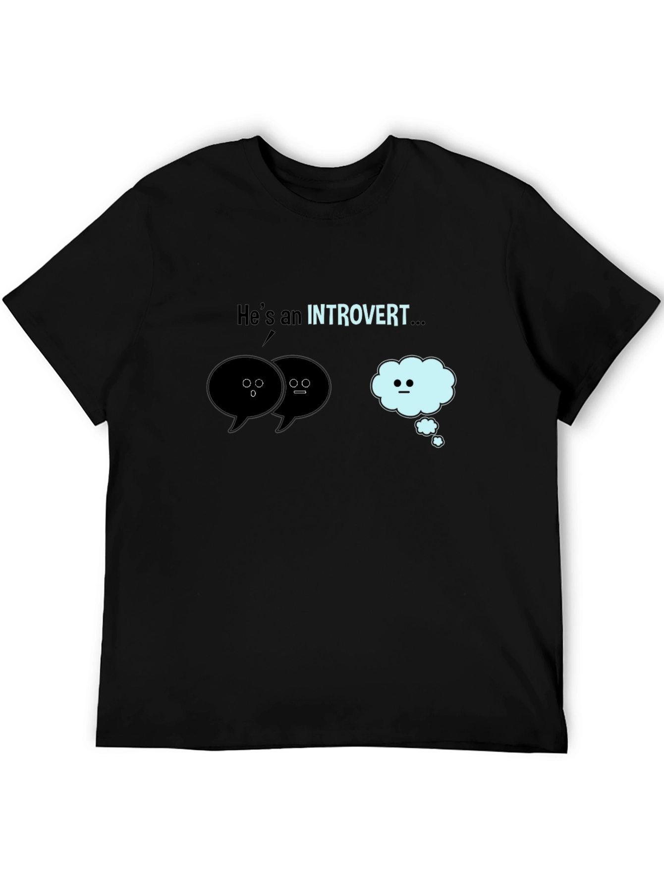 Introvert Graphic T-Shirt - Black Cotton Tee