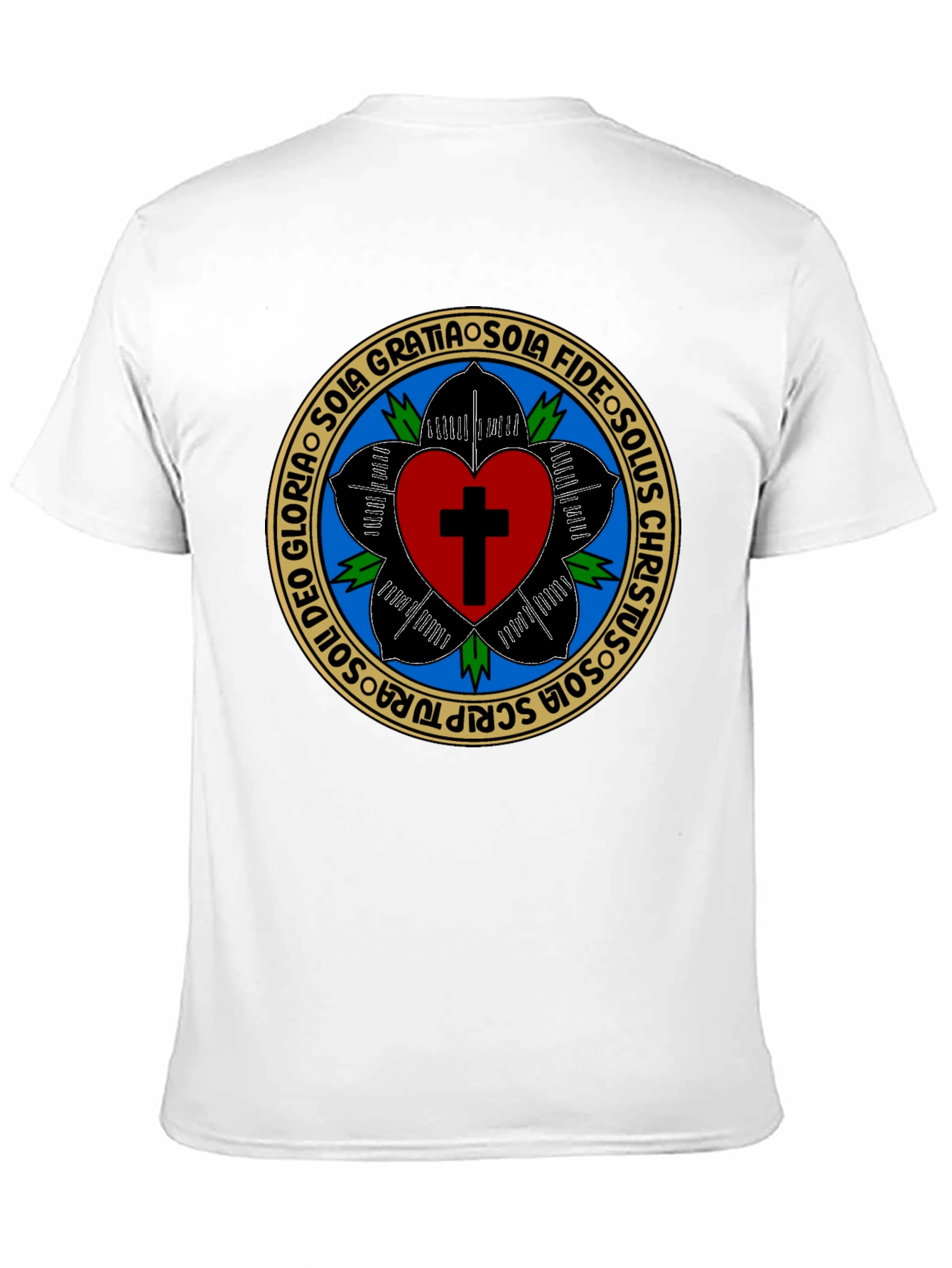 Luther Rose T-Shirt - Black Christian Reformation Tee
