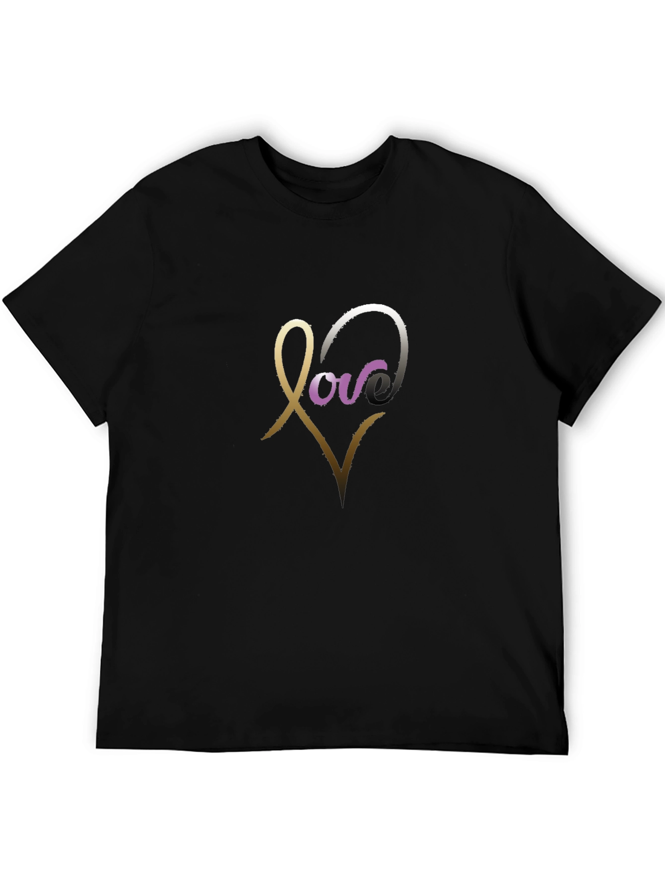 Love Heart Graphic Tee - Modern Black Shirt