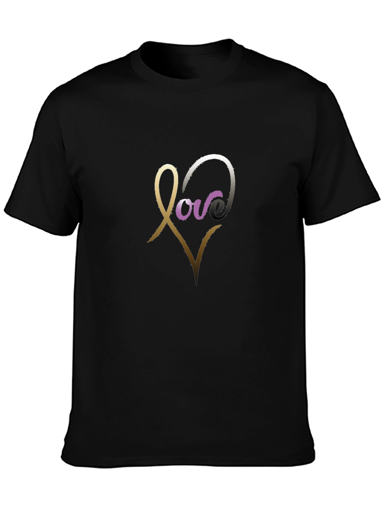 Love Heart Graphic Tee - Modern Black Shirt